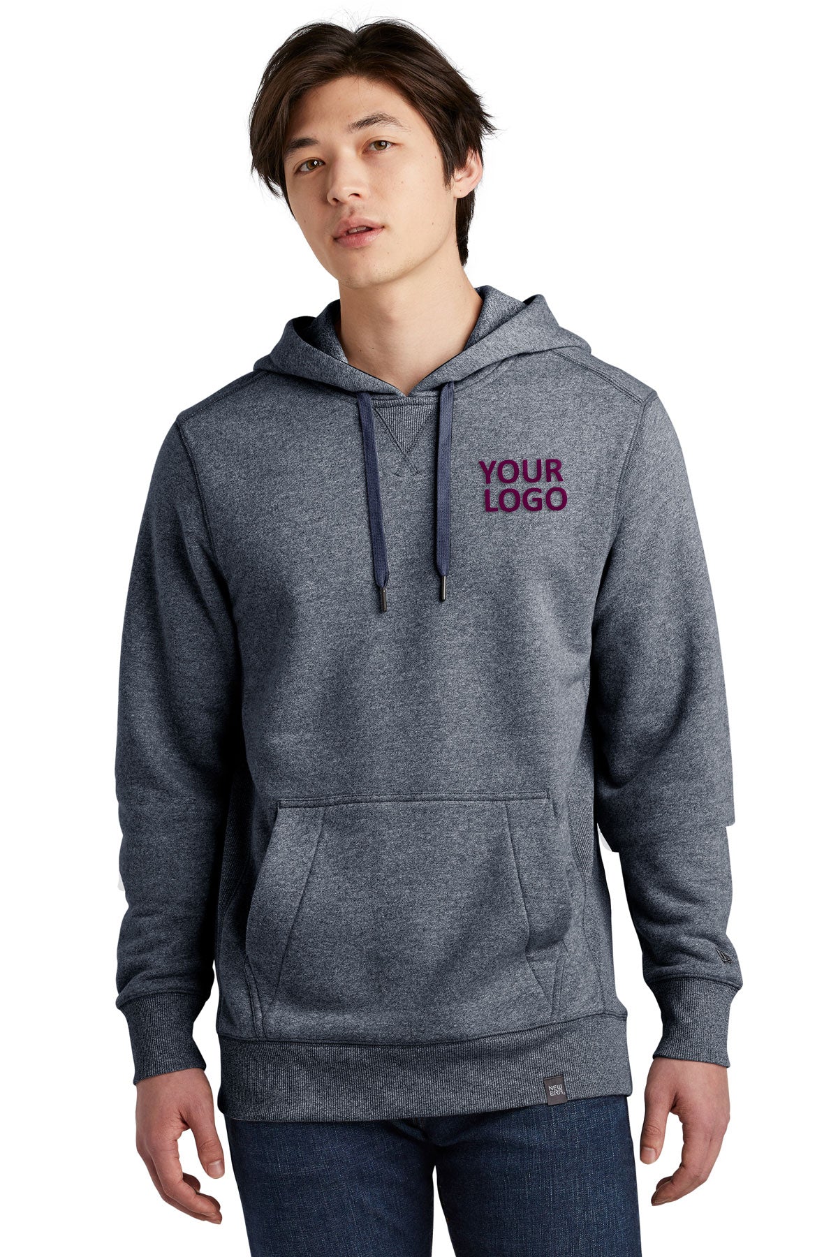 new era true navy twist nea500 sweatshirts with logo printed
