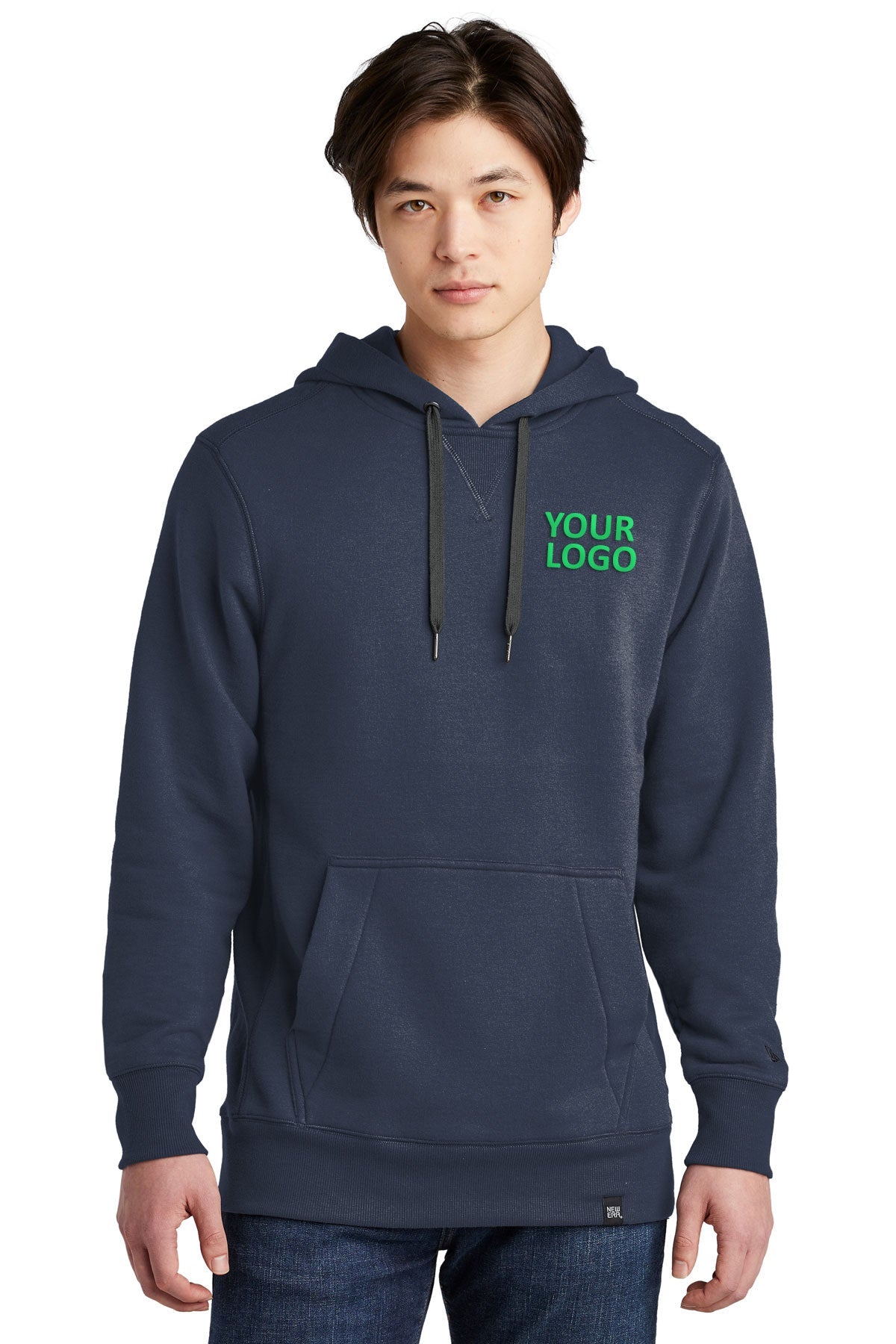 new era true navy nea500 sweatshirts with logo printed
