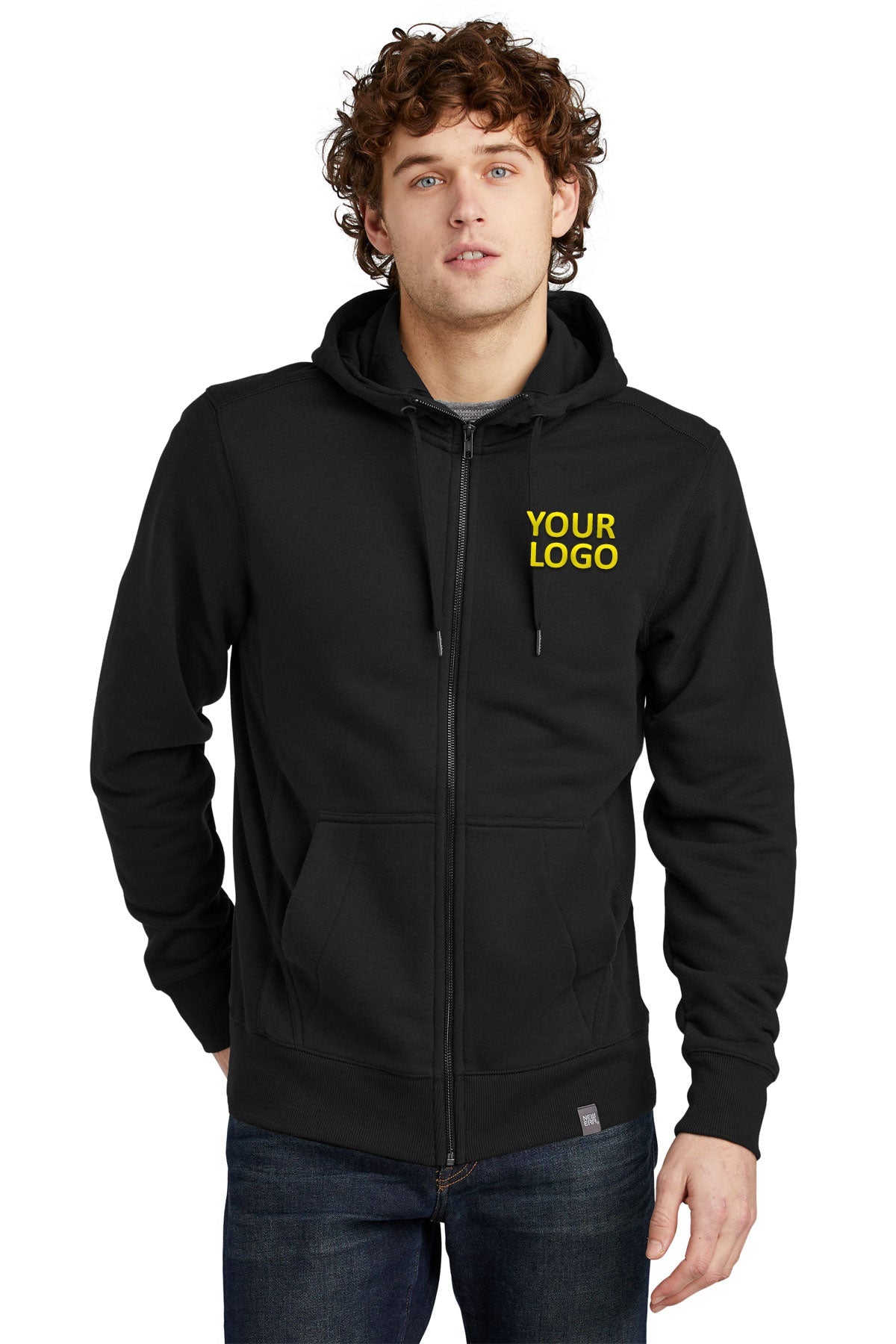 new era black nea502 sweatshirts with company logo