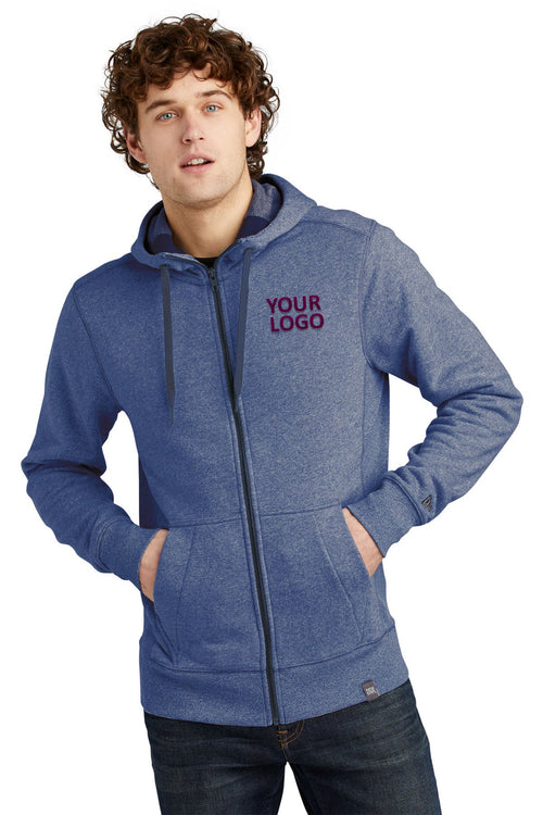 New Era Ladies French Terry Custom Zip Hoodies, Dark Royal Twist