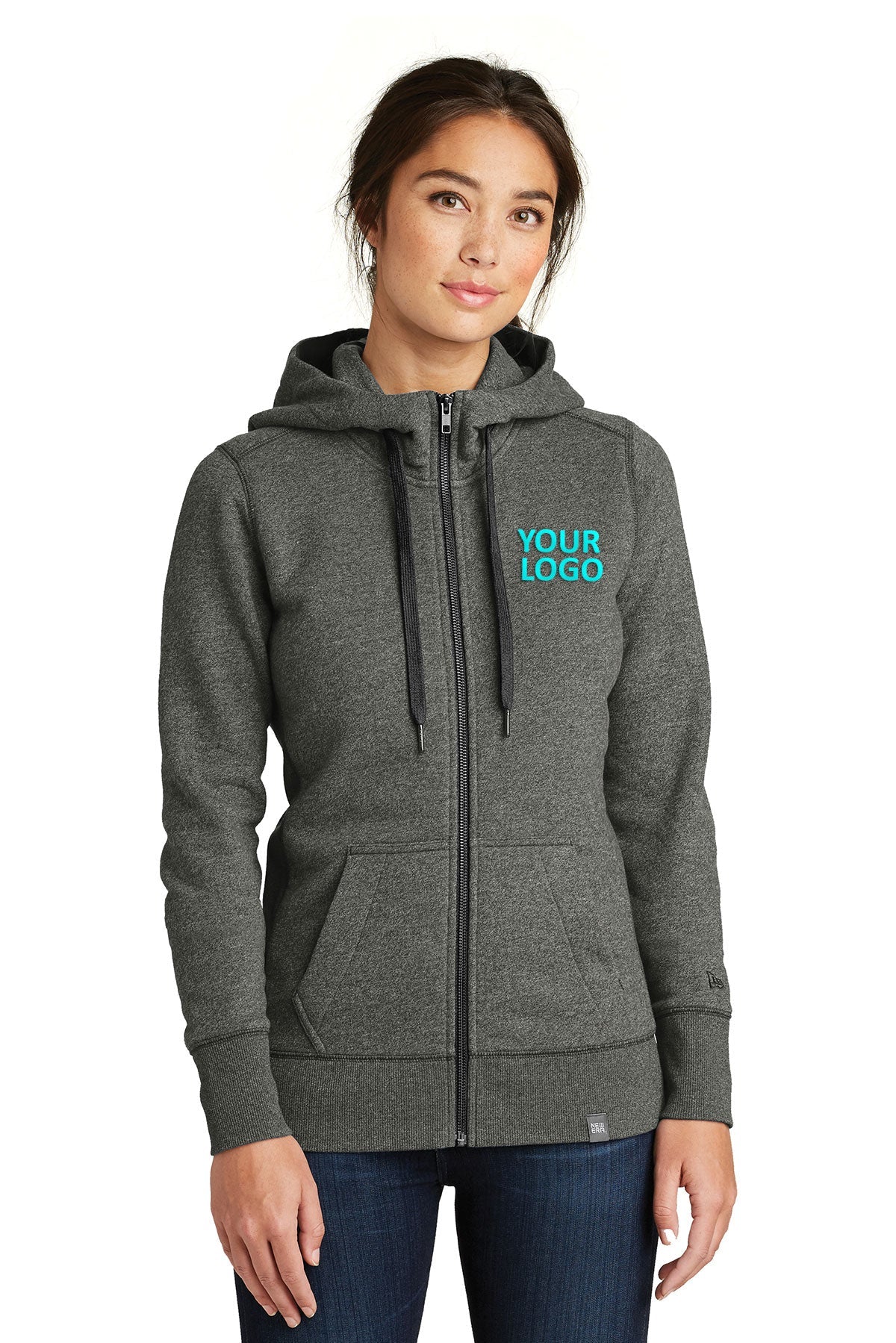 new era black twist lnea502 sweatshirts with logo printed