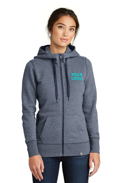 New Era French Terry Custom Zip Hoodies, True Navy Twist
