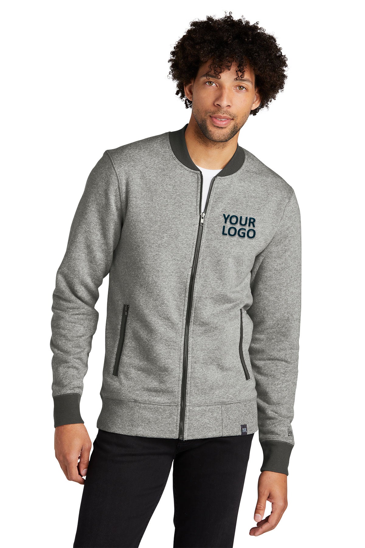 new era light graphite twist/ graphite nea503 sweatshirts custom logo