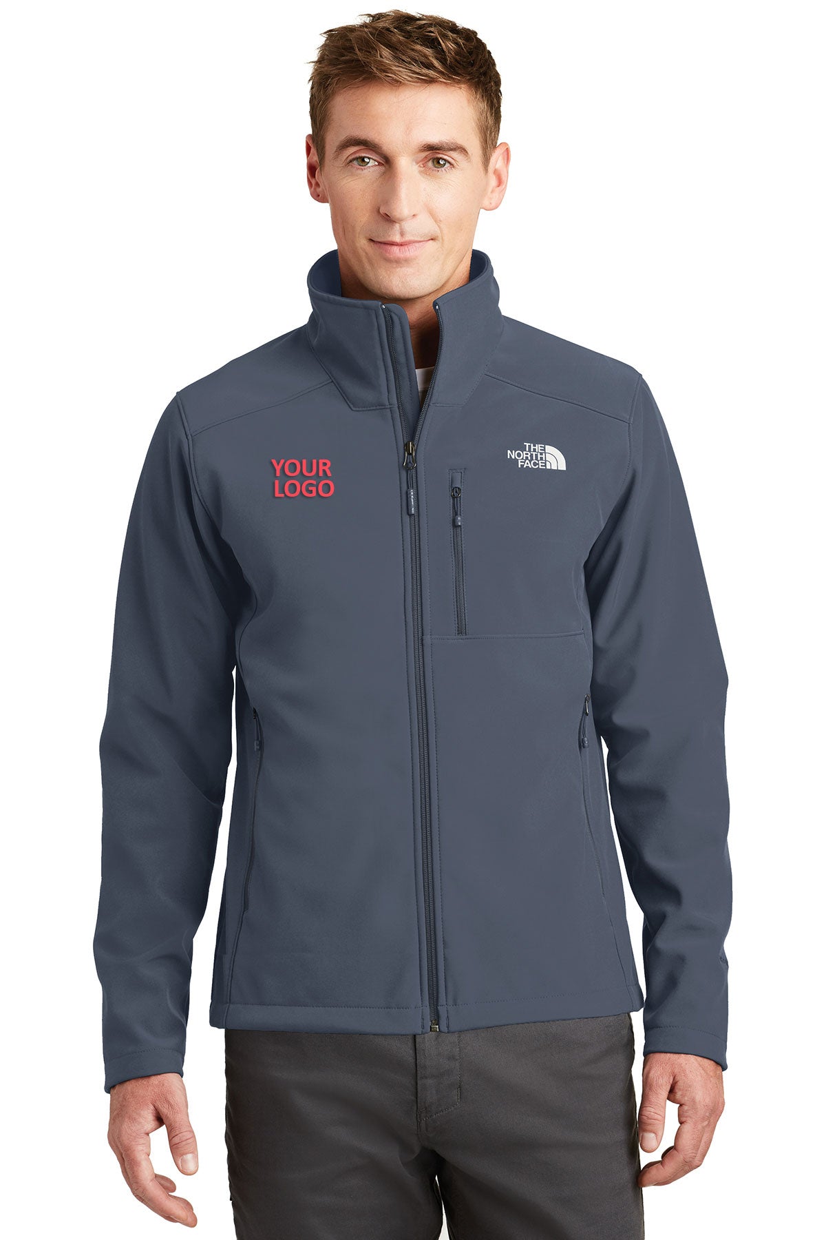 Custom North Face Apex Barrier Soft Shell Jacket Urban Navy