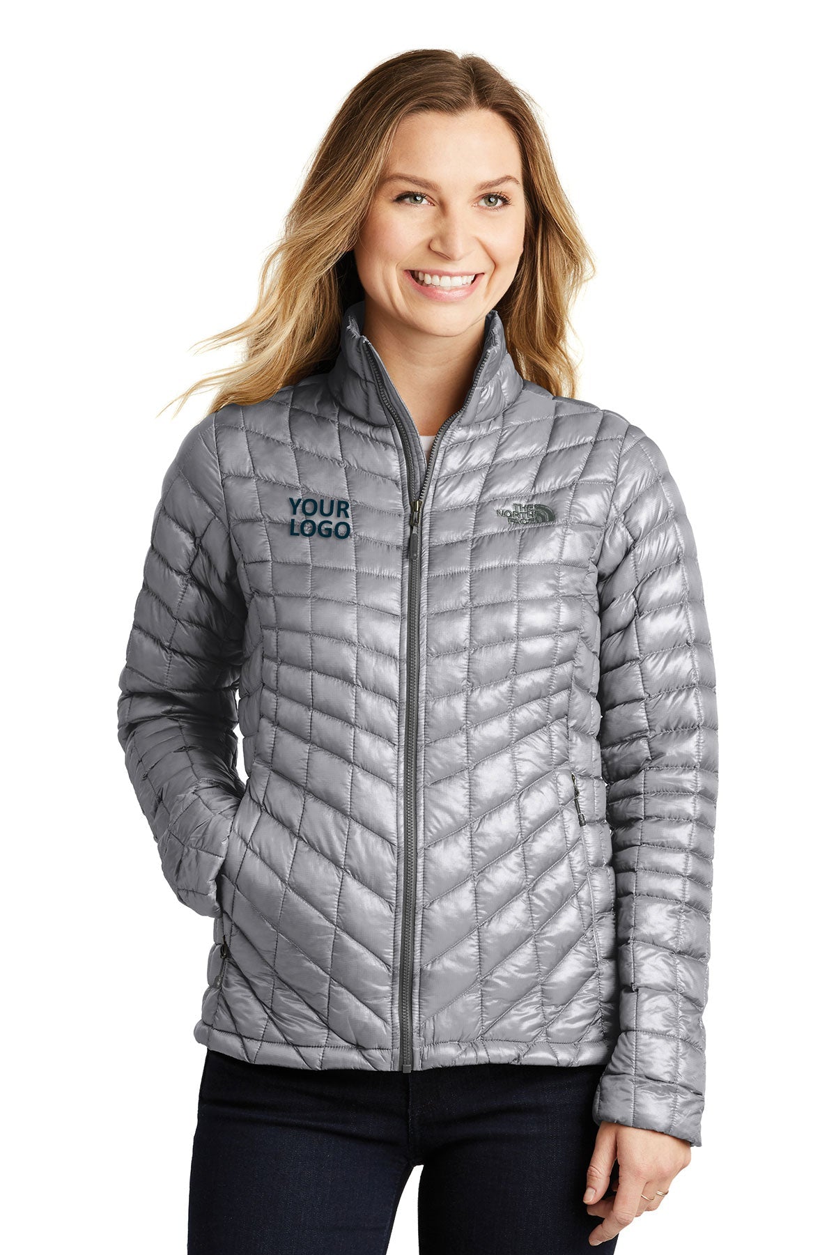 The North Face Mid Grey NF0A3LHK company embroidered jackets