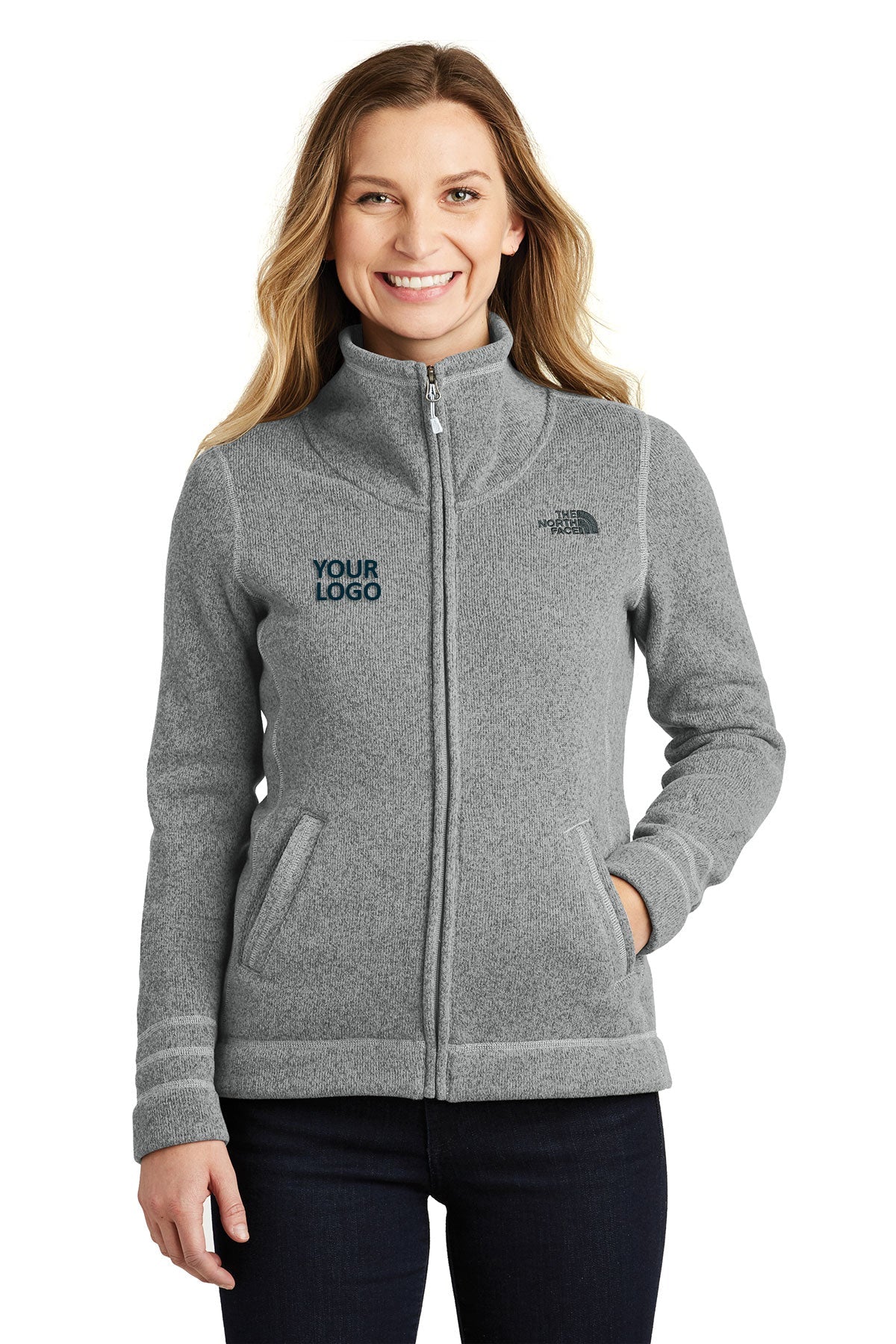 The North Face TNF Medium Grey Heather NF0A3LH8 custom logo jackets