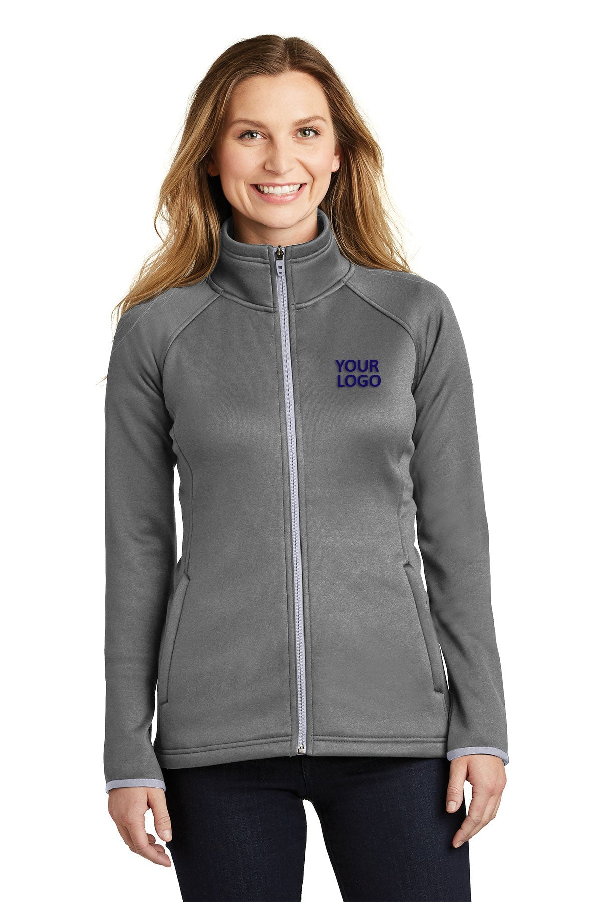 The North Face TNF Medium Grey Heather NF0A3LHA business jackets with logo