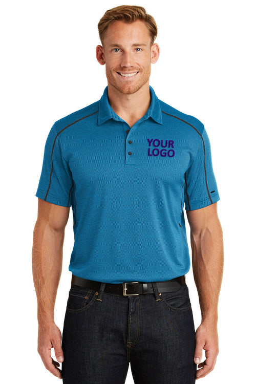 OGIO Ladies Orbit Customized Henleys, Bolt Blue/Blacktop