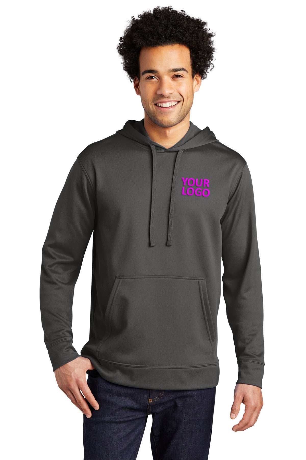 Port & Company Performance Custom Fleece Hoodies, Charcoal