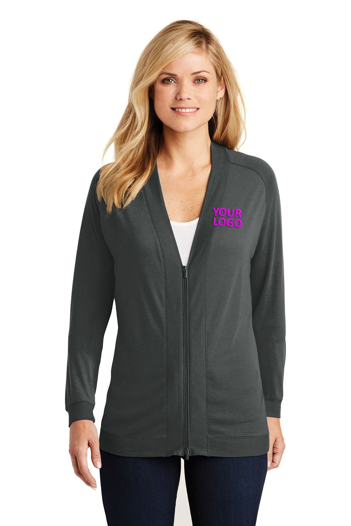 port authority grey smoke lk5431 custom sweatshirts with logo