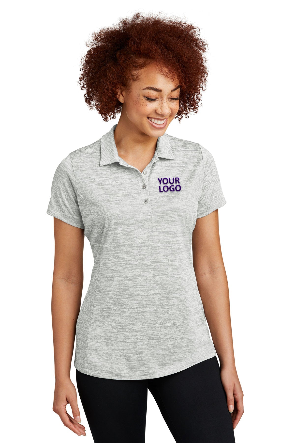 Sport-Tek Silver Electric LST590 polo shirts custom logo