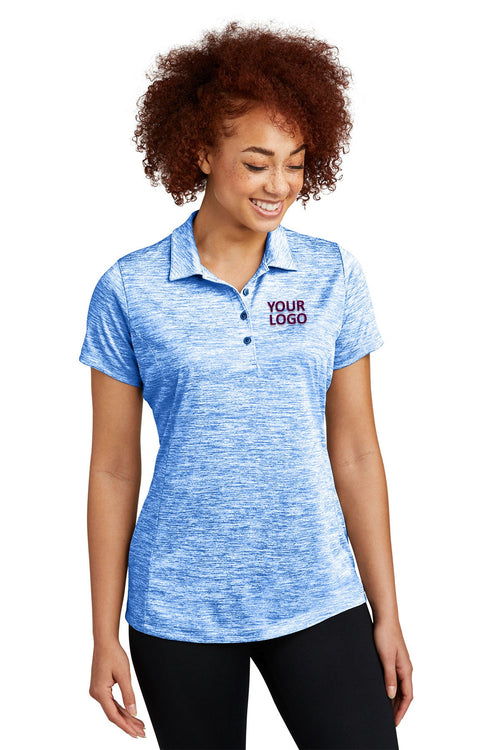 Sport-Tek PosiCharge Custom Electric Heather Polos, True Royal Electric
