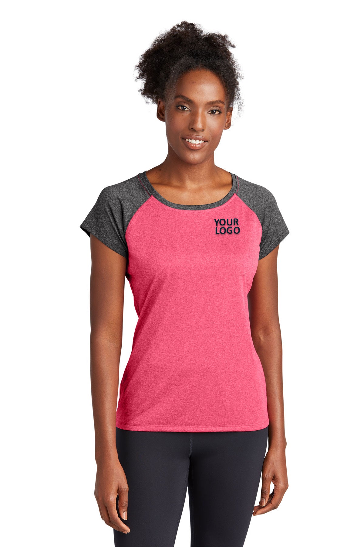 Sport-Tek Ladies Heather-On-Heather Contender Scoop Neck Tee