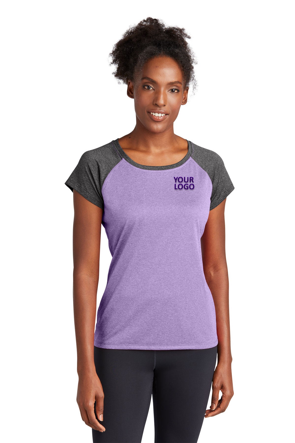 Sport-Tek Ladies Heather-On-Heather Contender Scoop Neck Tee