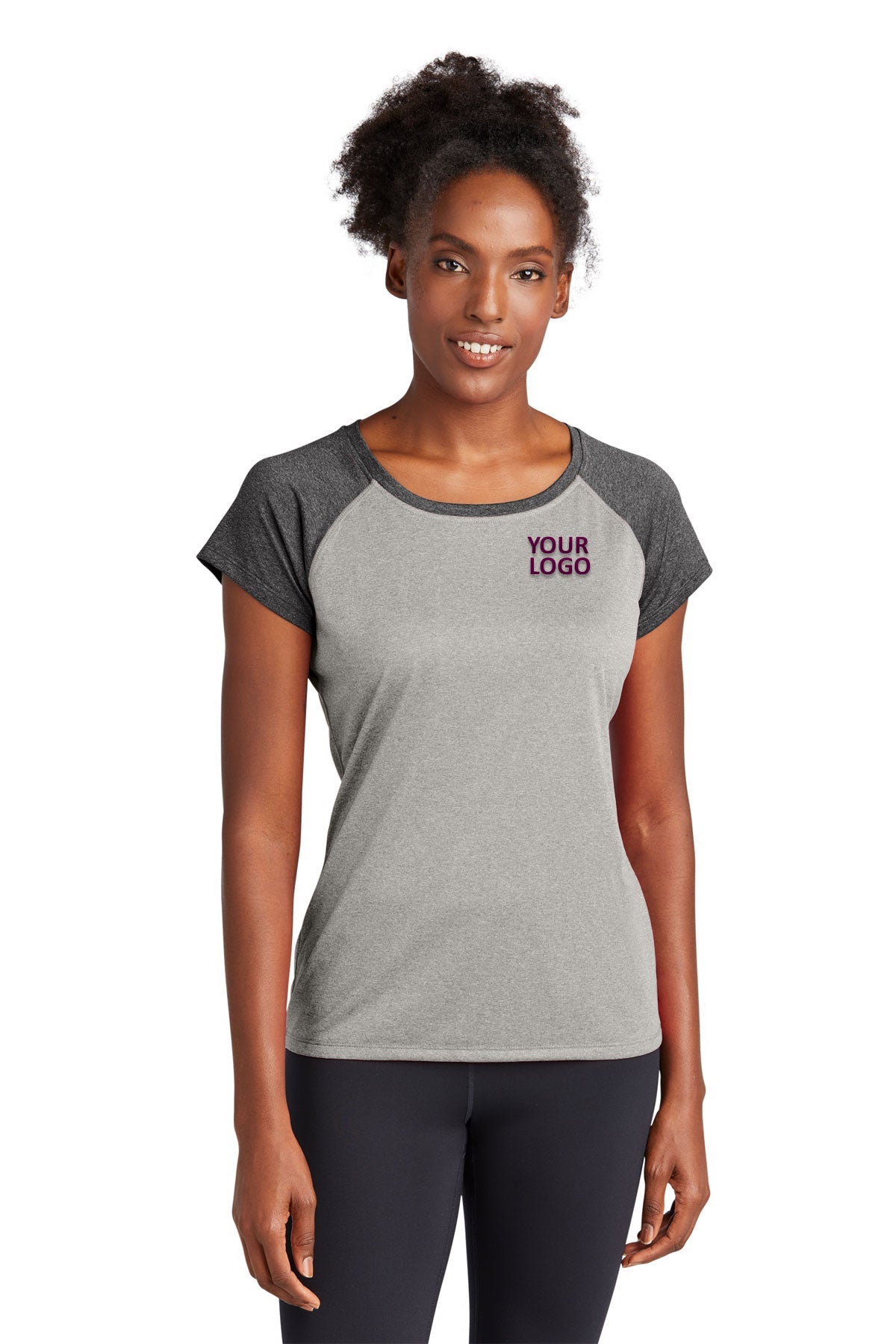 Sport-Tek Ladies Heather-On-Heather Contender Scoop Neck Tee
