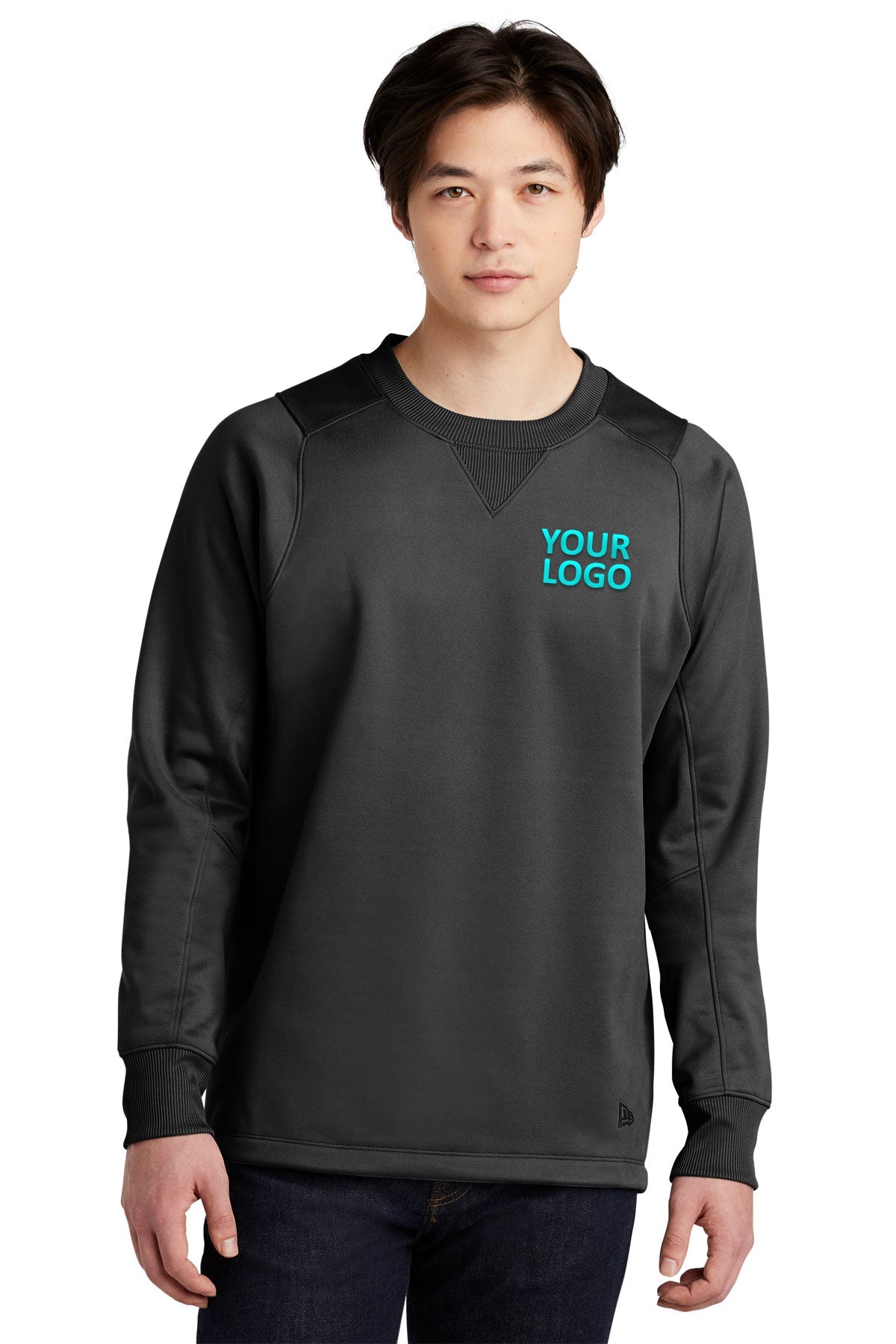New Era NEA521 Black polo shirt with logo embroidered
