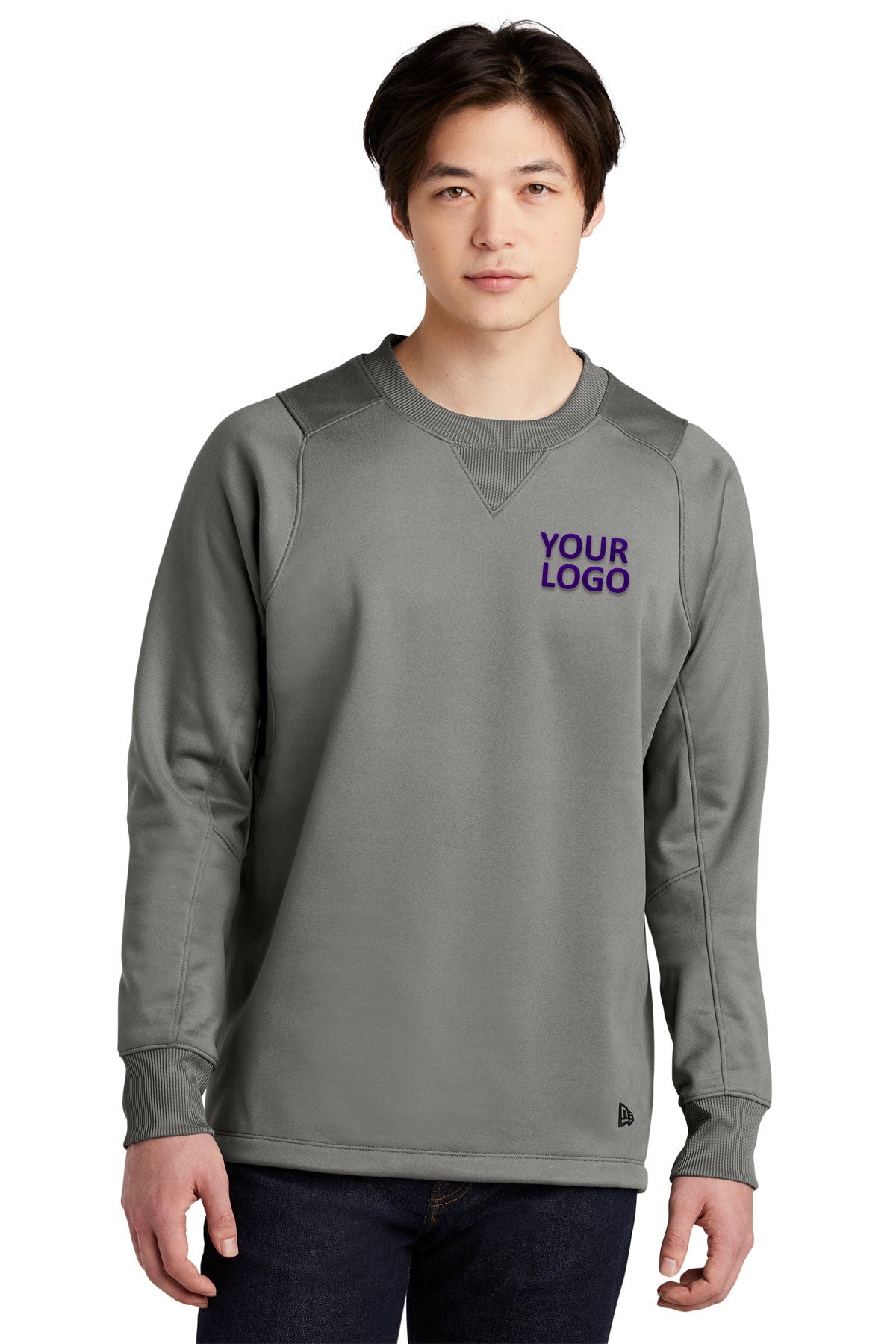 New Era NEA521 Shadow Grey sweatshirts with company logo