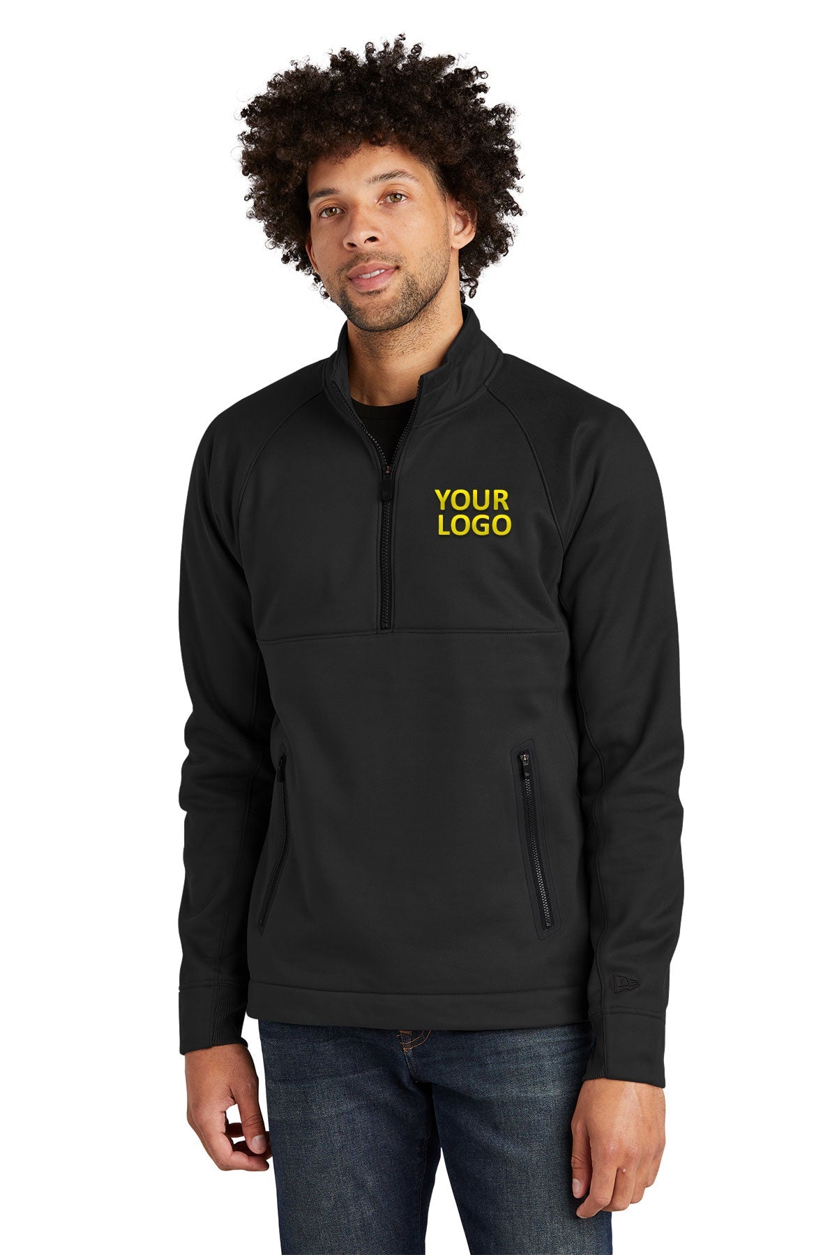 New Era NEA523 Black custom sweatshirts for business