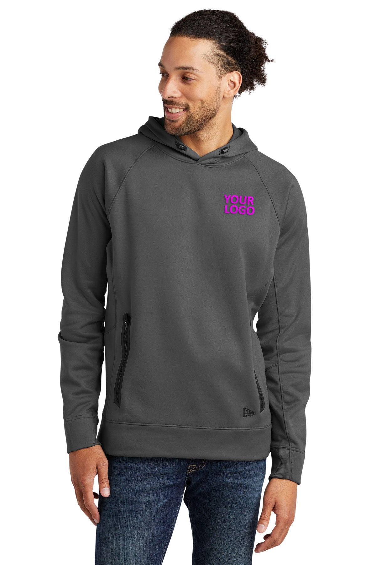 New Era NEA520 Graphite sweatshirts with logos