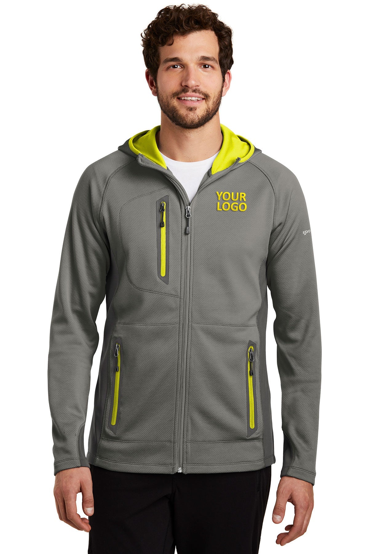 Eddie Bauer Metal Grey/ Grey Steel/ Citron EB244 company sweatshirts embroidered