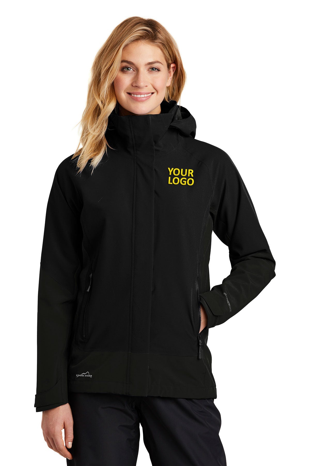 Eddie Bauer Black EB559 business jackets with logo