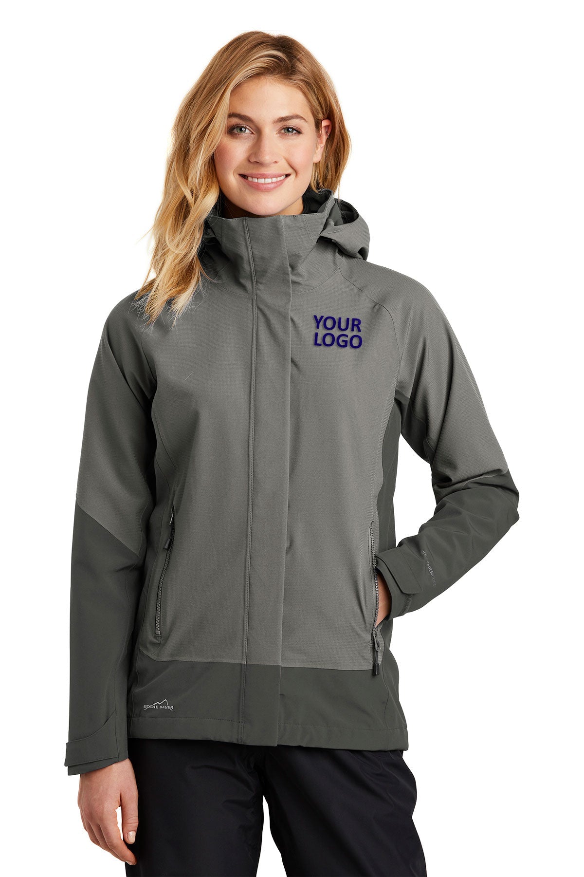 Eddie Bauer Metal Grey/ Grey Steel EB559 business jackets with logo