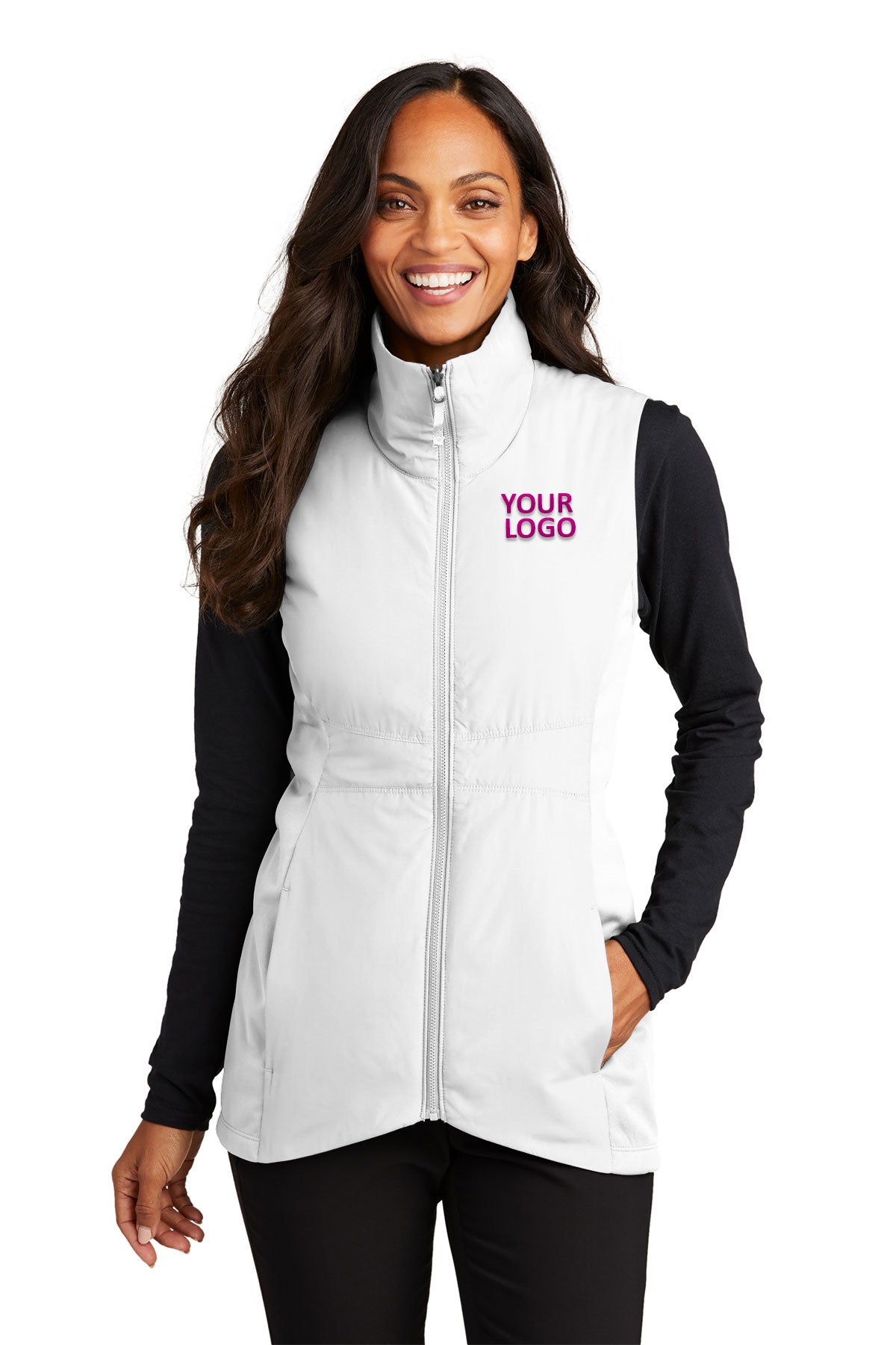 Port Authority White L903 business logo jackets