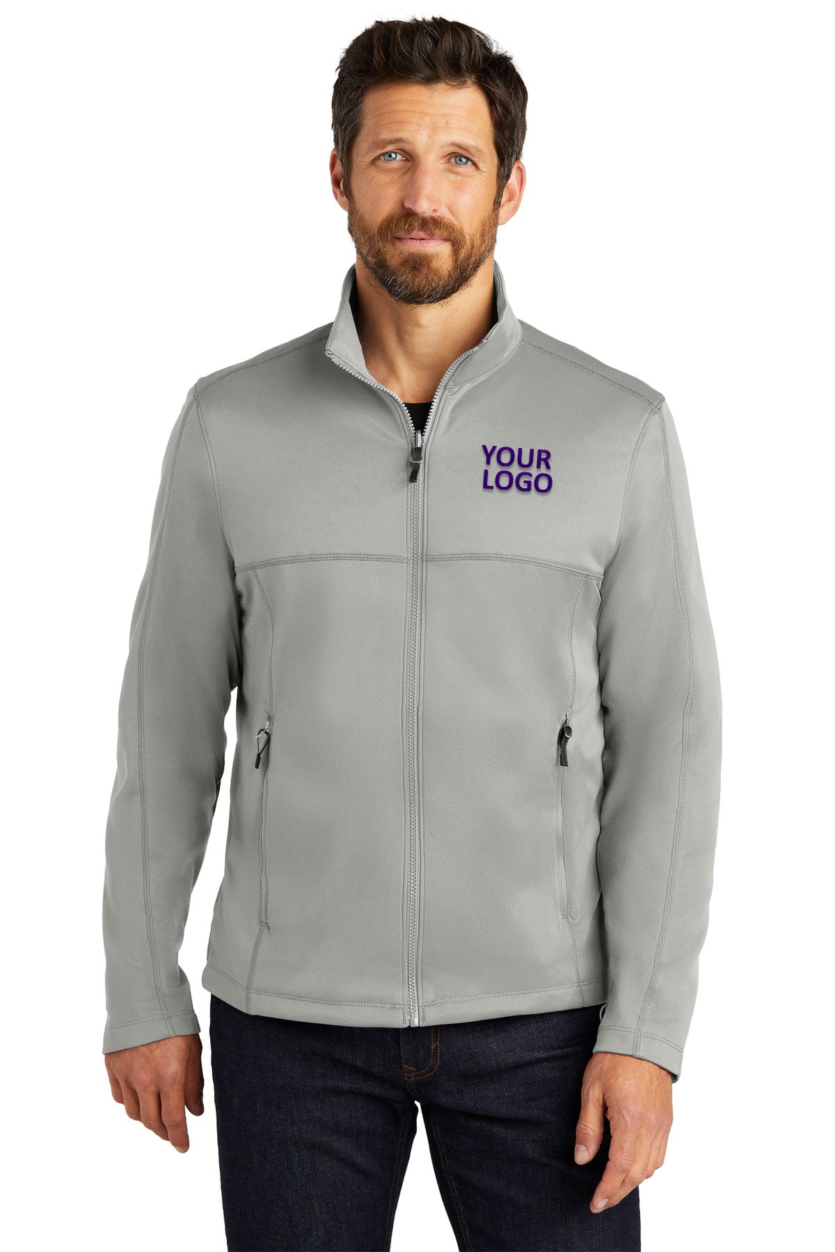 Port Authority Gusty Grey F904 embroidered jackets for business