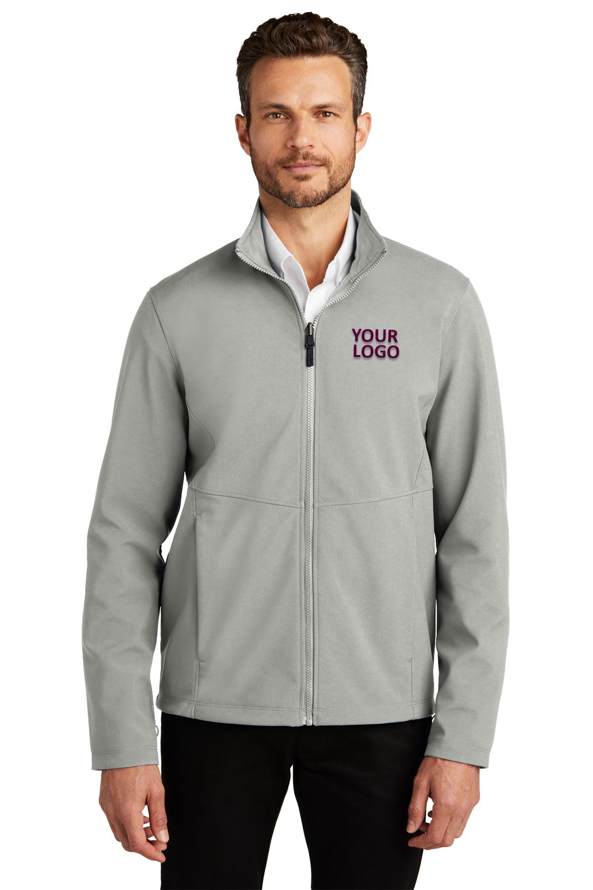 Port Authority Gusty Grey J901 promotional jackets company logo