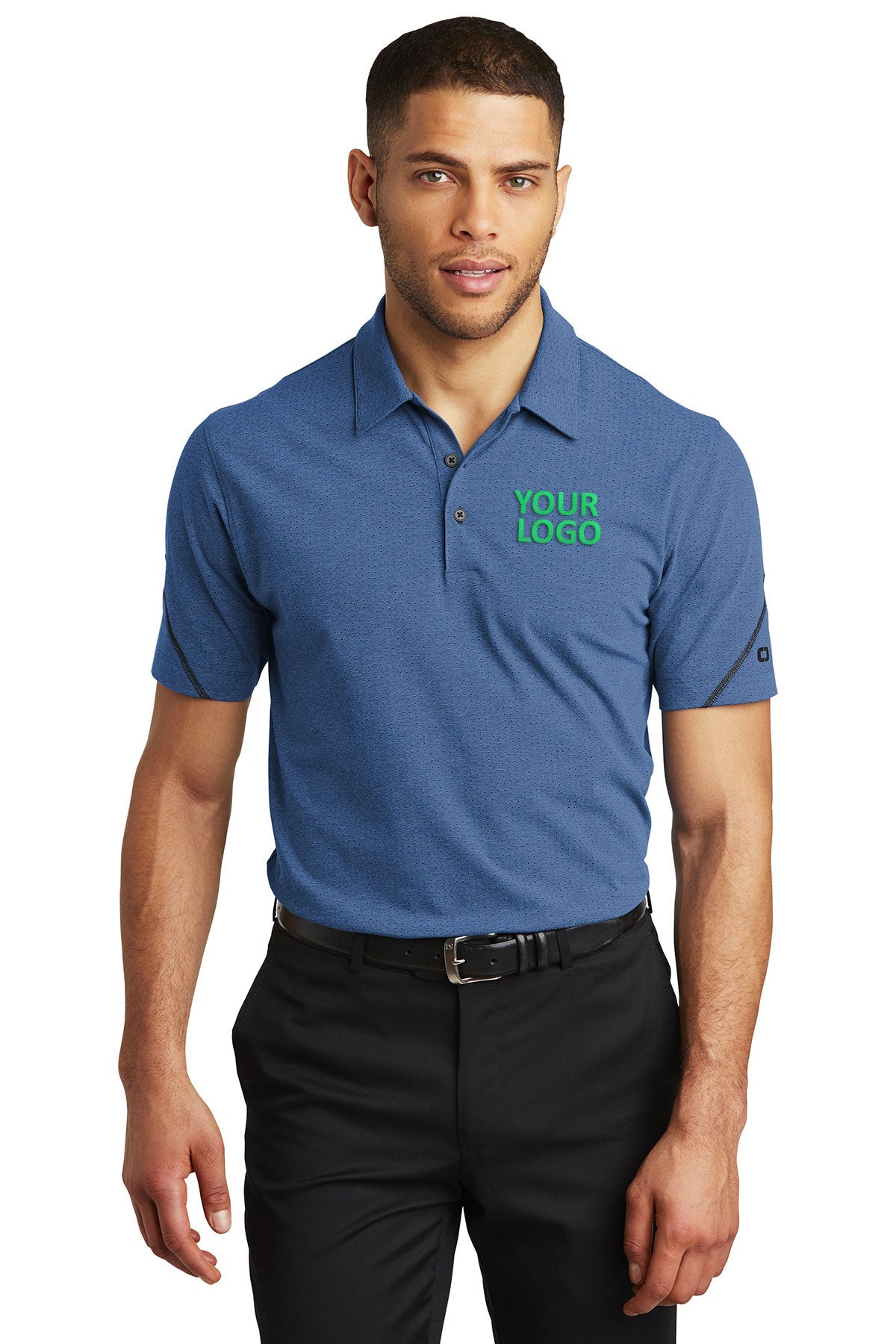 OGIO Tread Customized Polos, Blue Heather