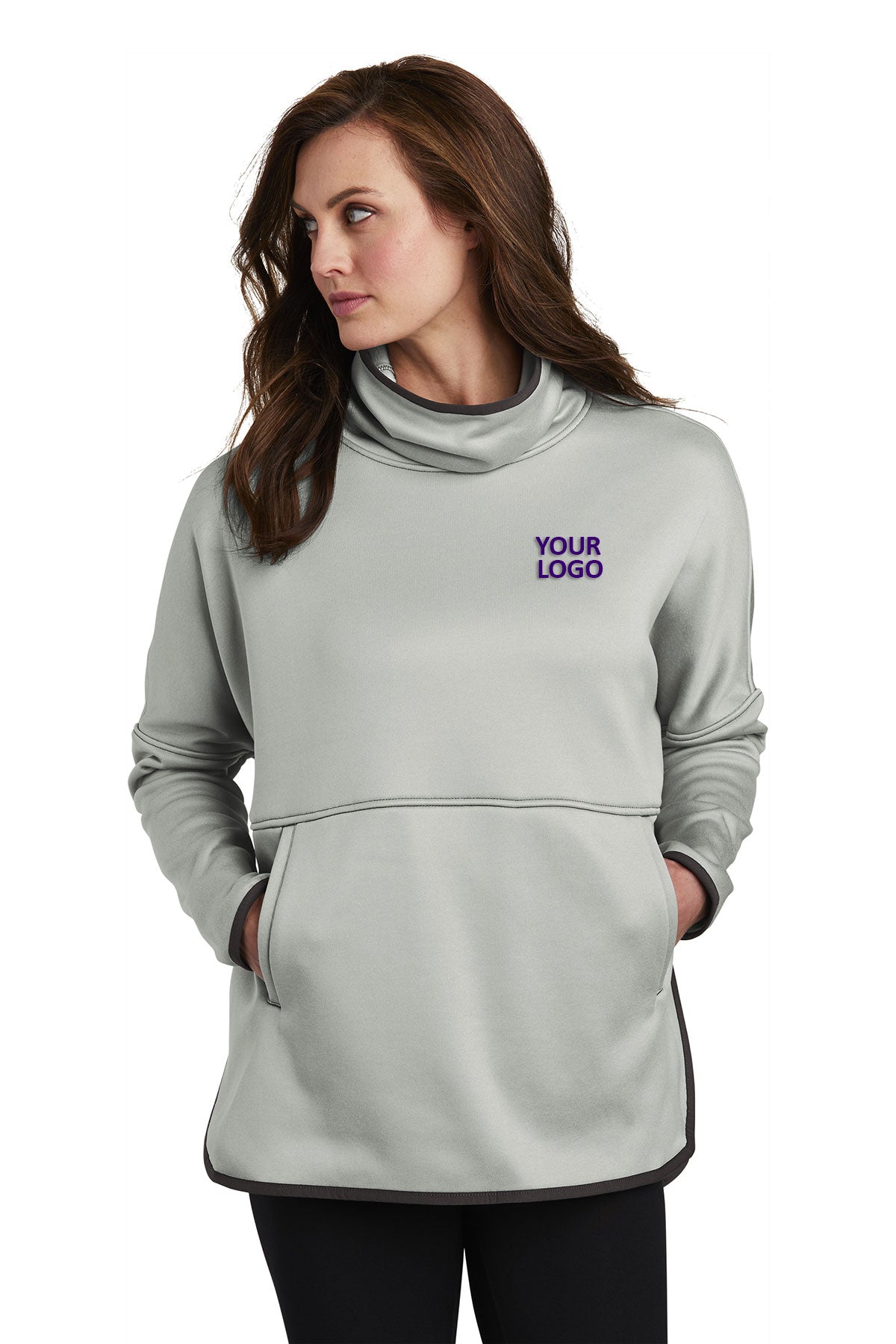The North Face High Rise Grey Heather NF0A3SEF jackets with company logo
