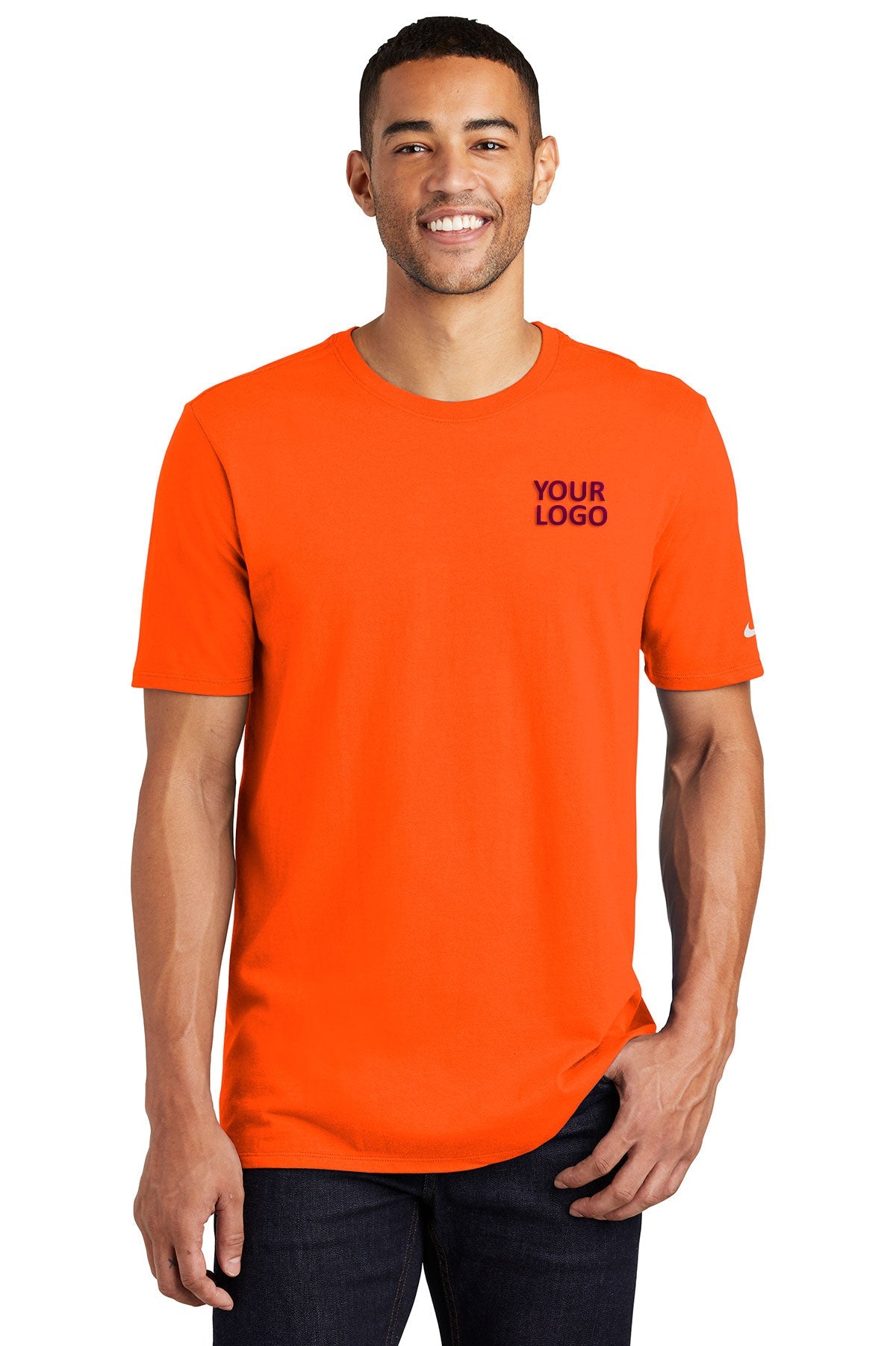 nike core cotton tee nkbq5233 brilliant orange