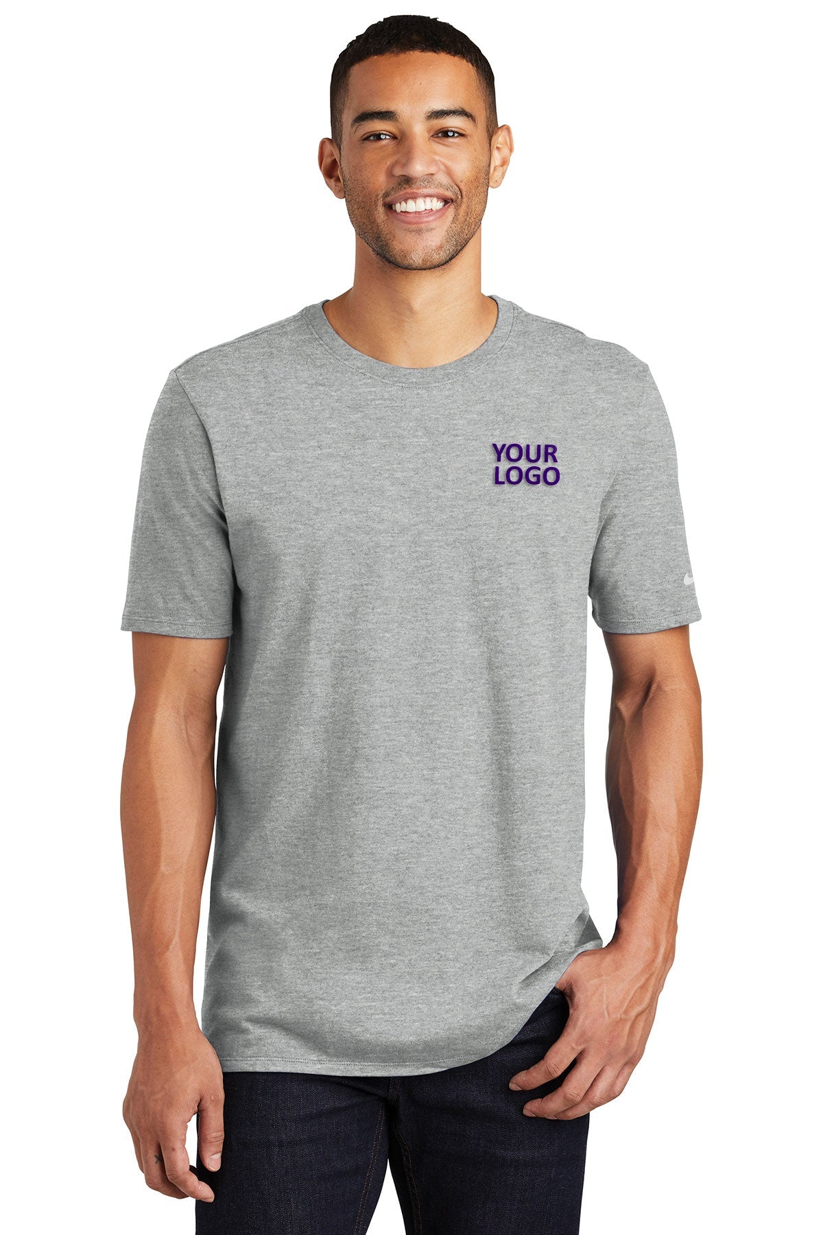 nike core cotton tee nkbq5233 dark grey heather