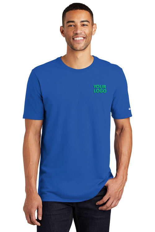 Nike Ladies Core Cotton Scoop Neck Customized Tees, Rush Blue
