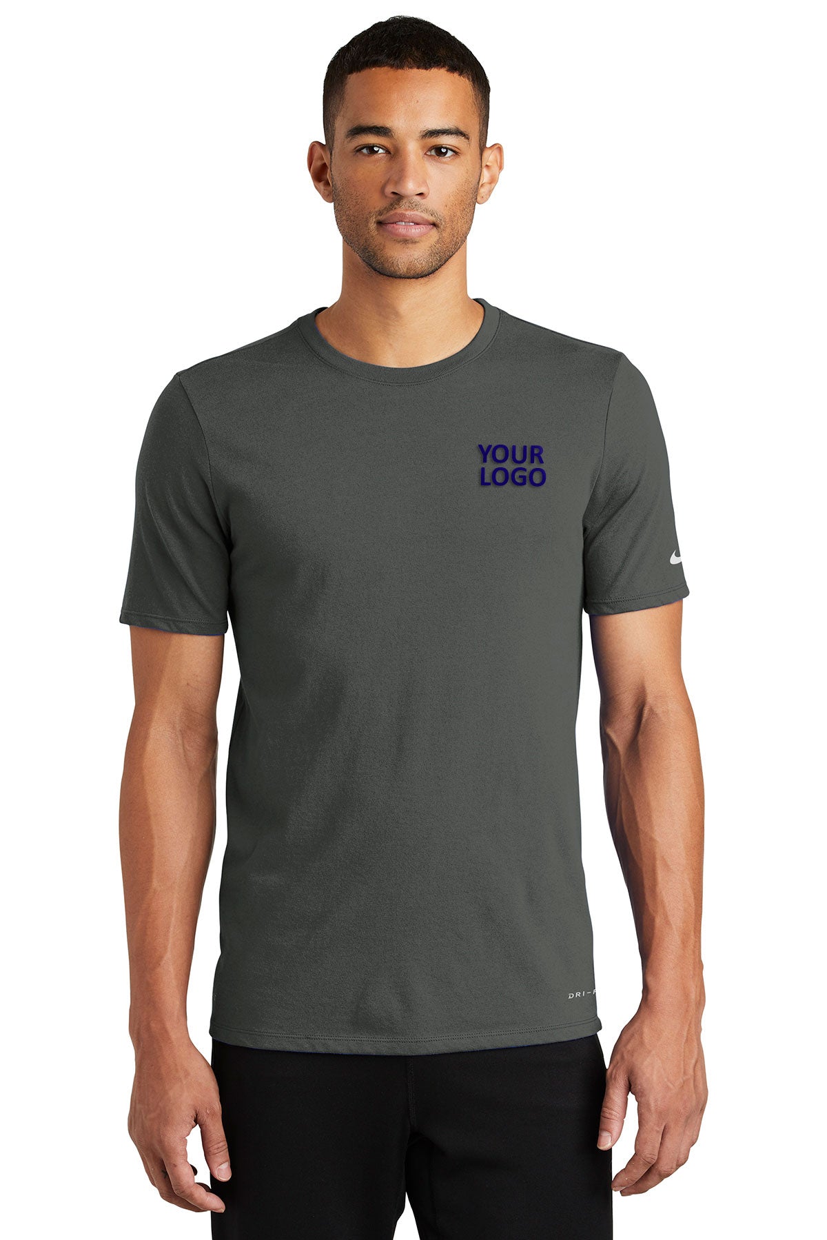 nike drifit cottonpoly tee nkbq5231 anthracite