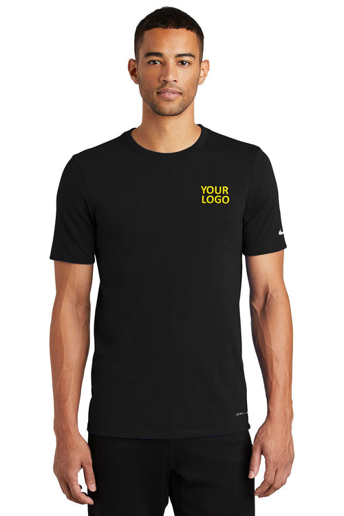 Nike Ladies DriFIT CottonPoly Scoop Neck Custom Tees, Black