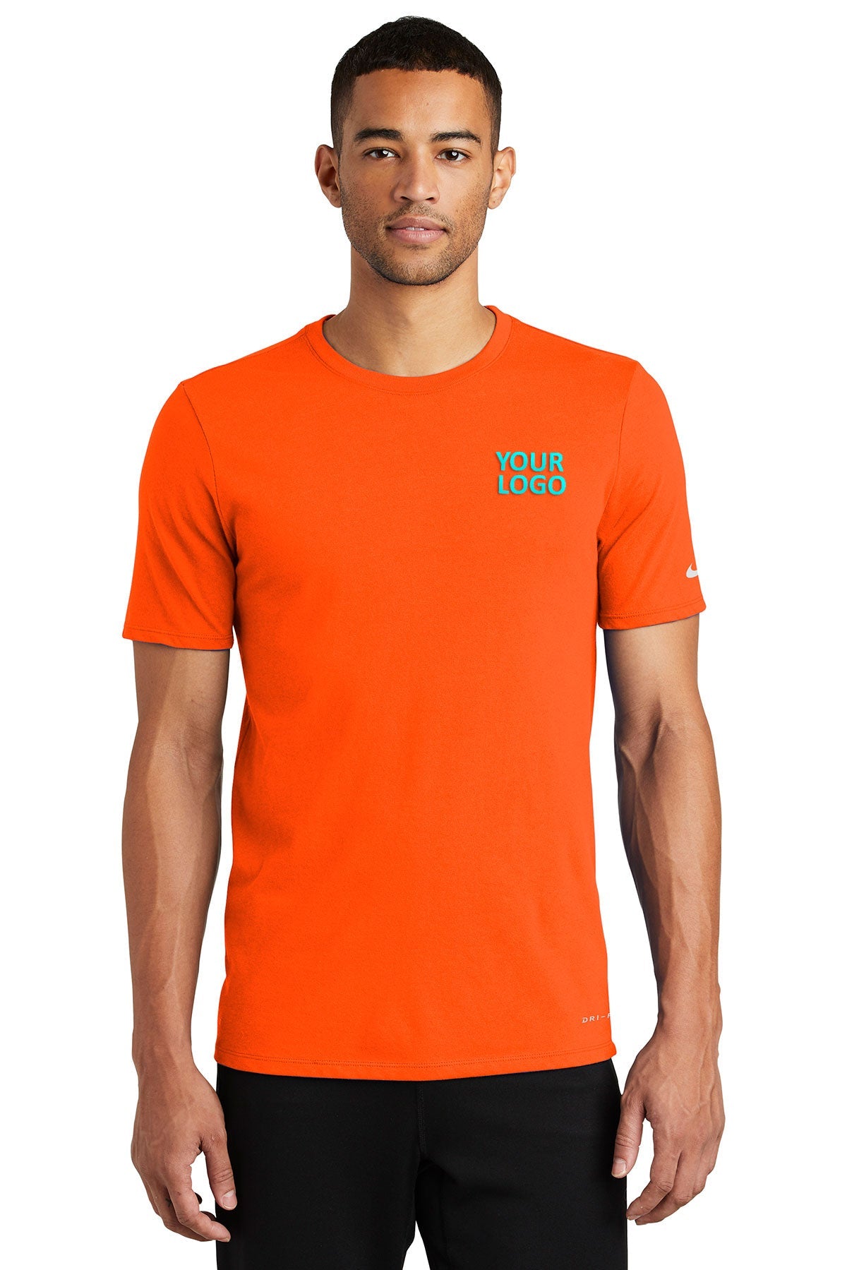 nike drifit cottonpoly tee nkbq5231 brilliant orange