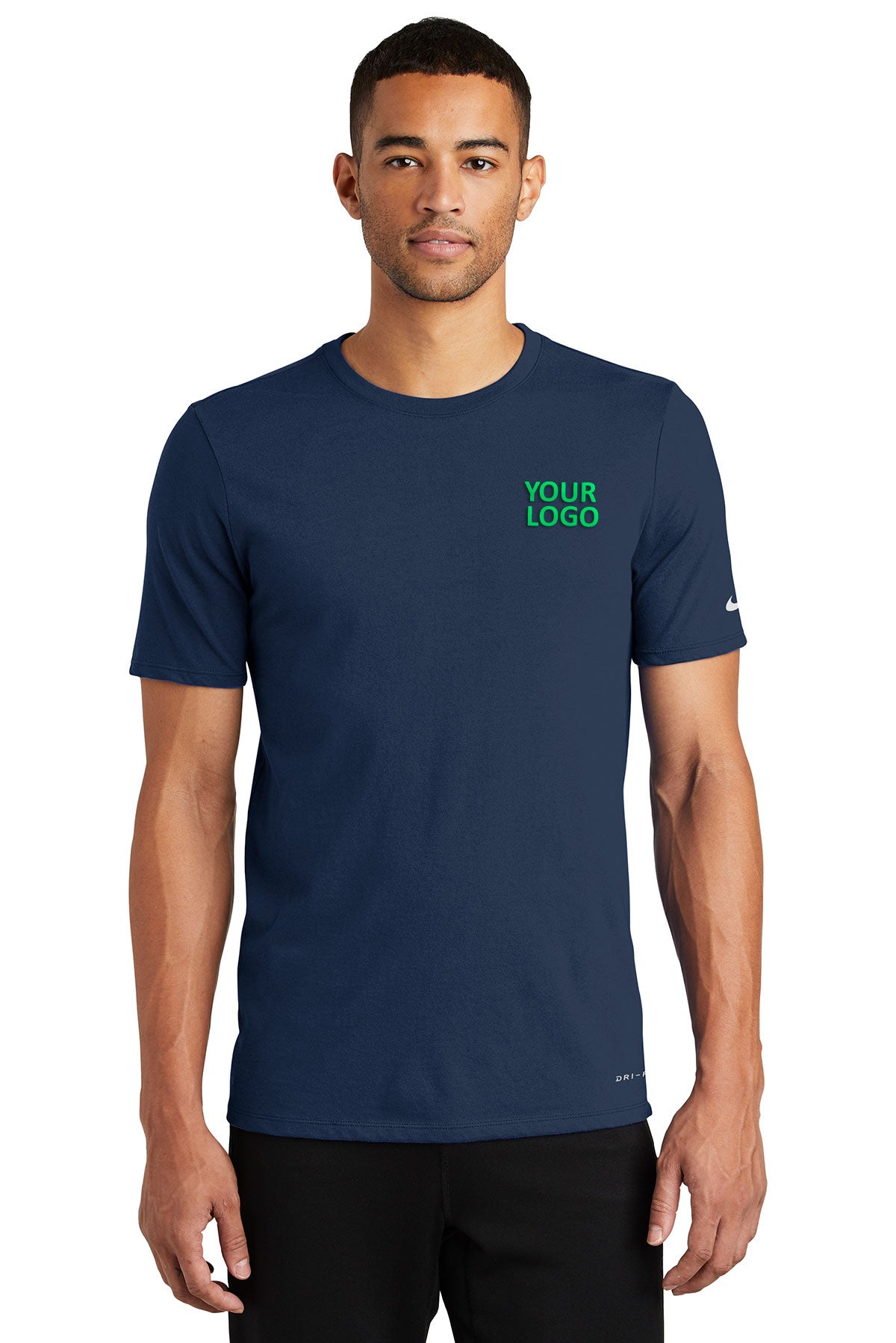 nike drifit cottonpoly tee nkbq5231 college navy