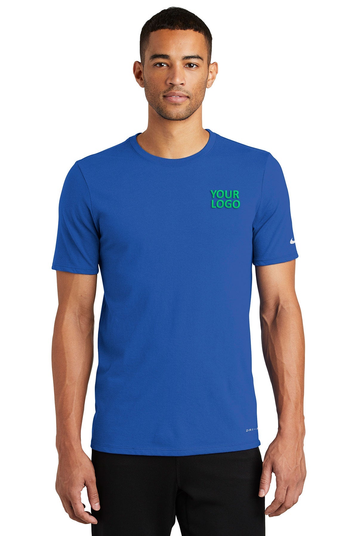 nike drifit cottonpoly tee nkbq5231 rush blue