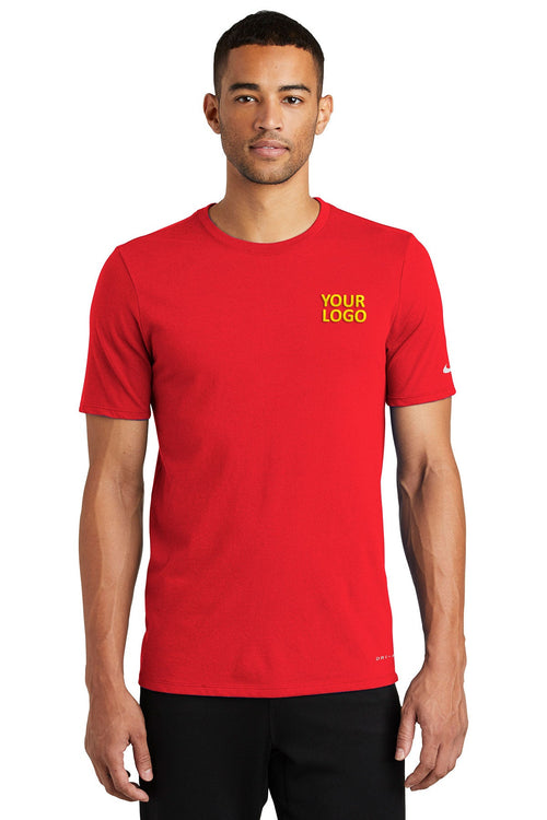Nike Ladies Dri-FIT Scoop Neck Customized Tees, University Red
