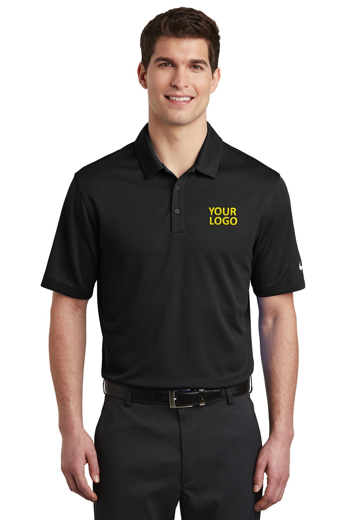 Nike Black NKAH6266 custom company polo shirts