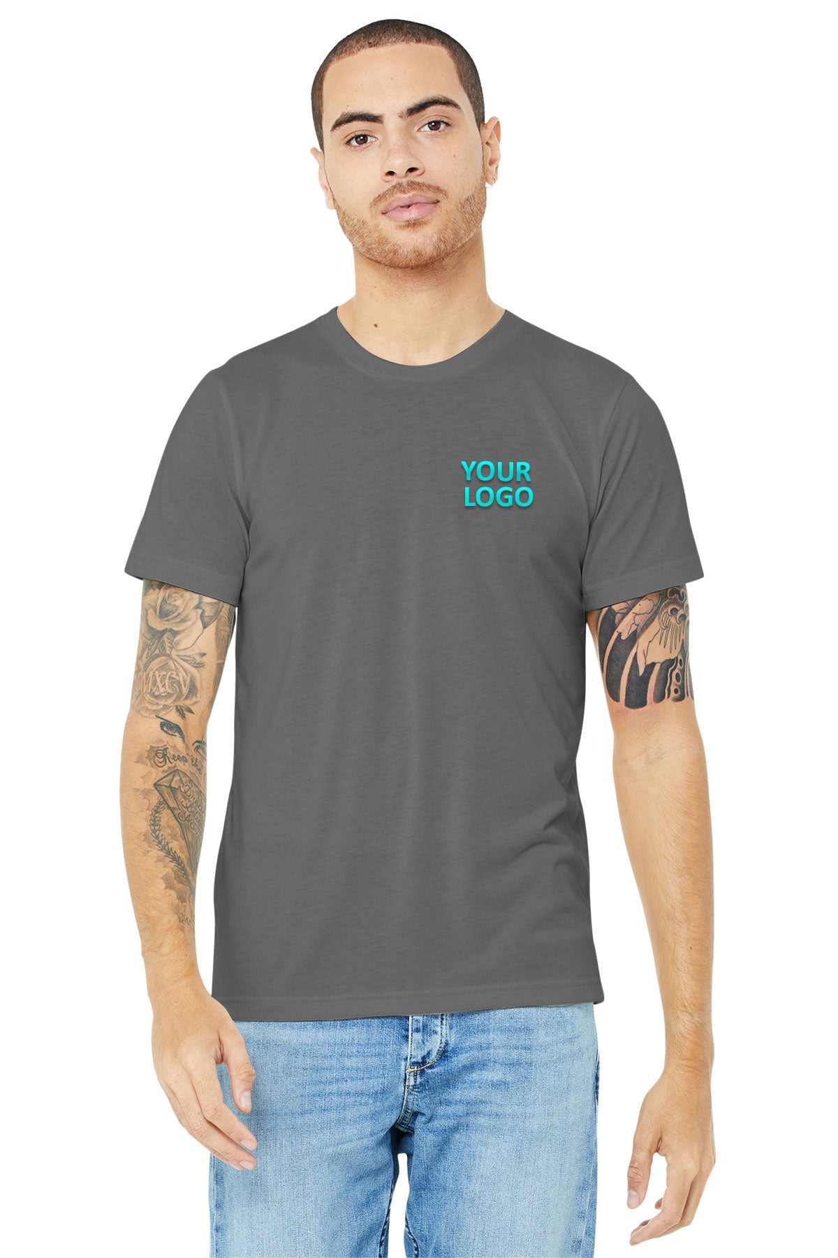bella + canvas unisex made in the usa jersey short sleeve t-shirt 3001u asphalt