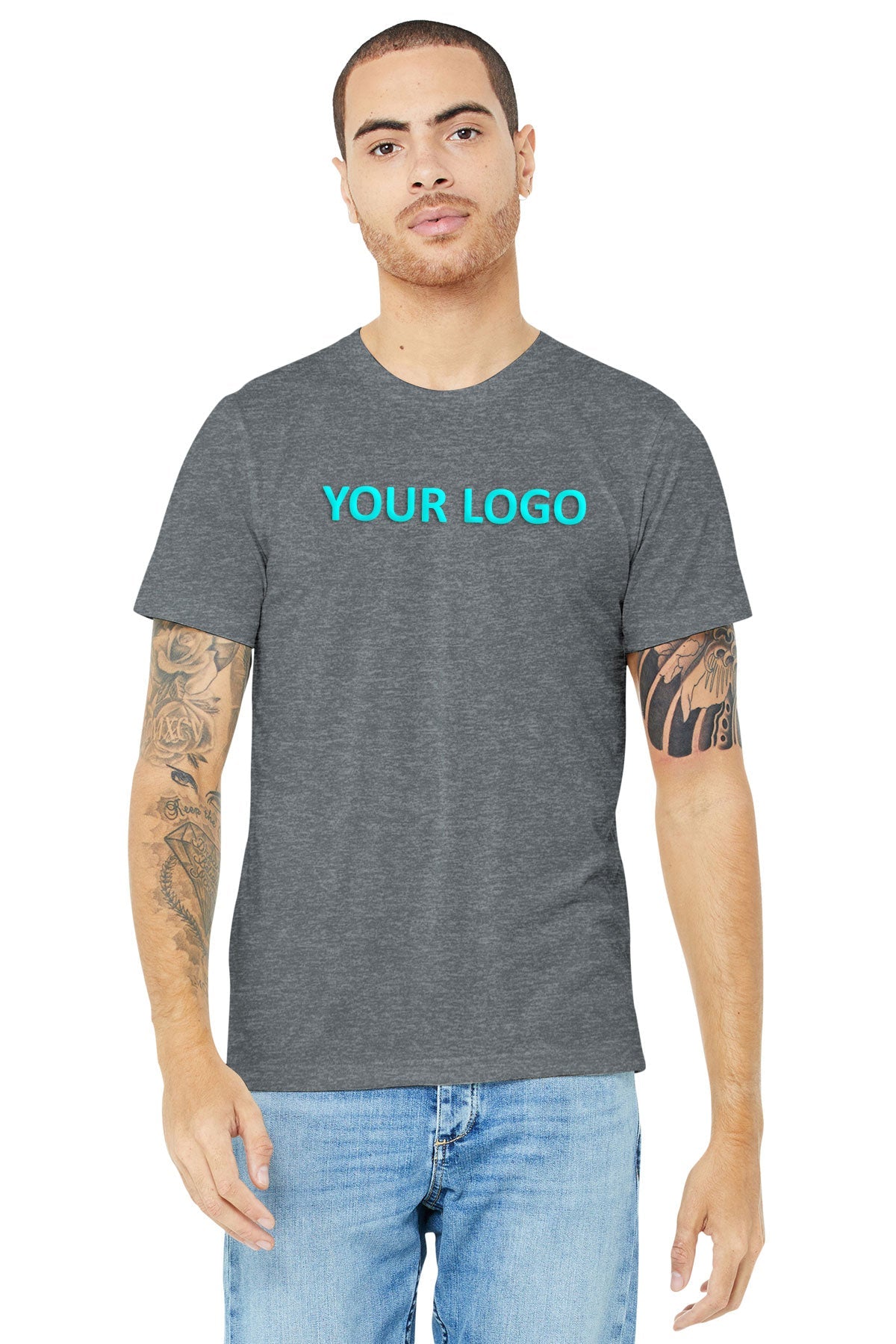 bella + canvas unisex made in the usa jersey short sleeve t-shirt 3001u athletic heather