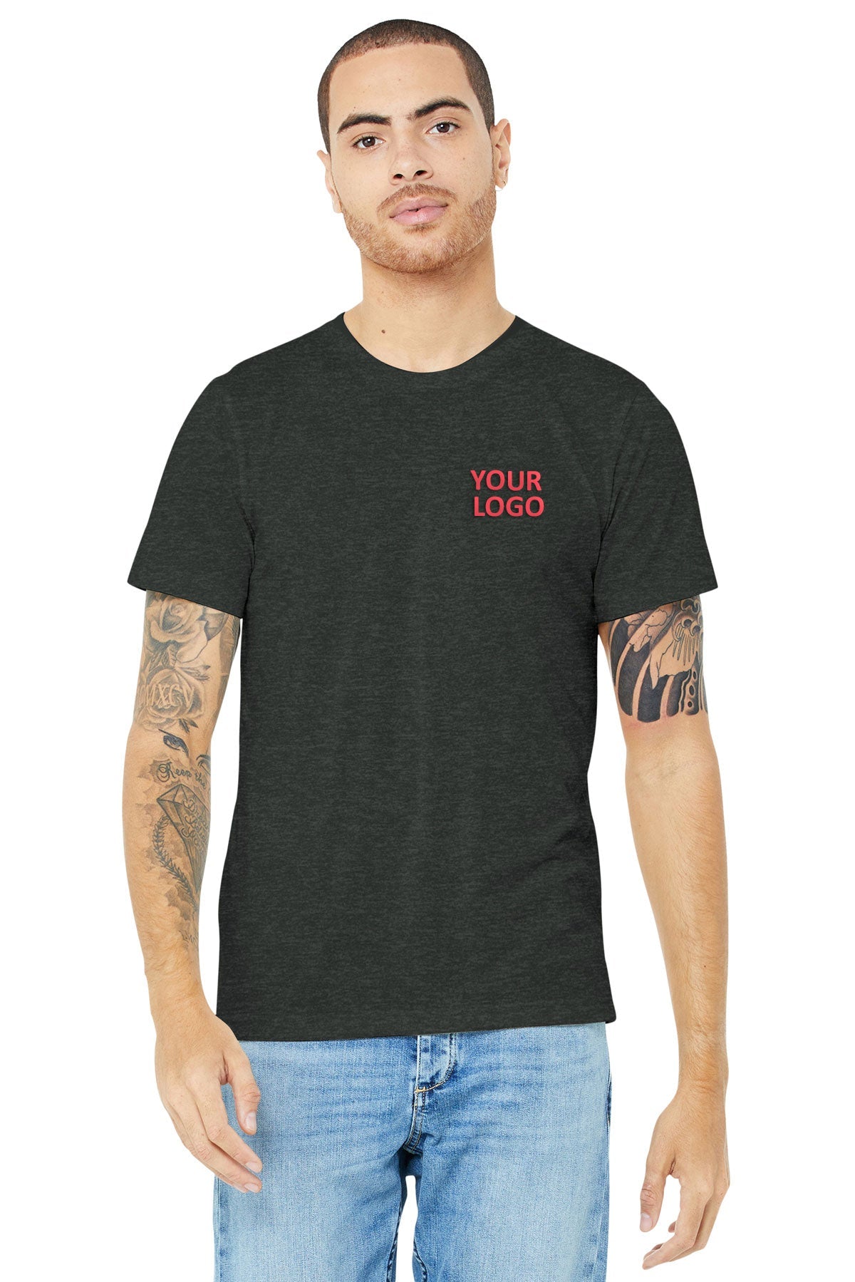 bella + canvas unisex made in the usa jersey short sleeve t-shirt 3001u deep heather