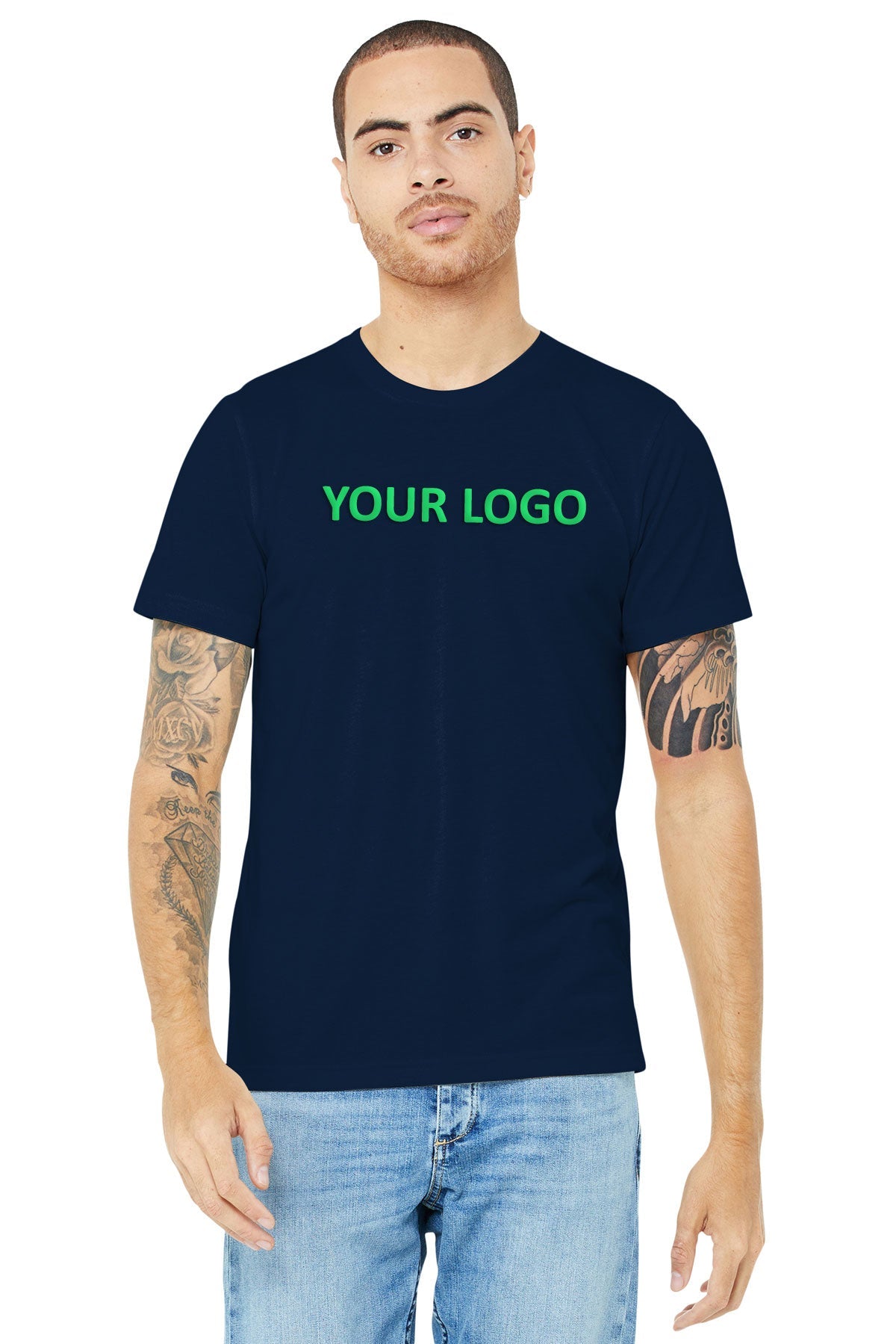 bella + canvas unisex made in the usa jersey short sleeve t-shirt 3001u navy
