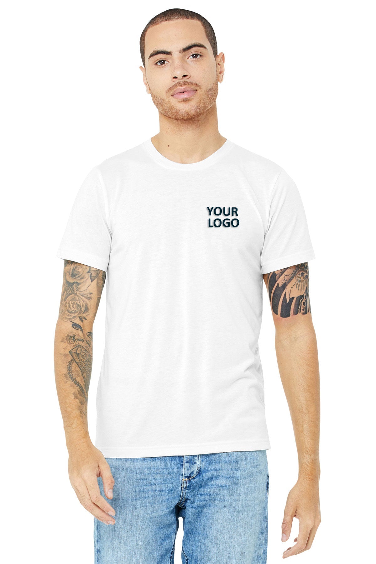 bella + canvas unisex made in the usa jersey short sleeve t-shirt 3001u white