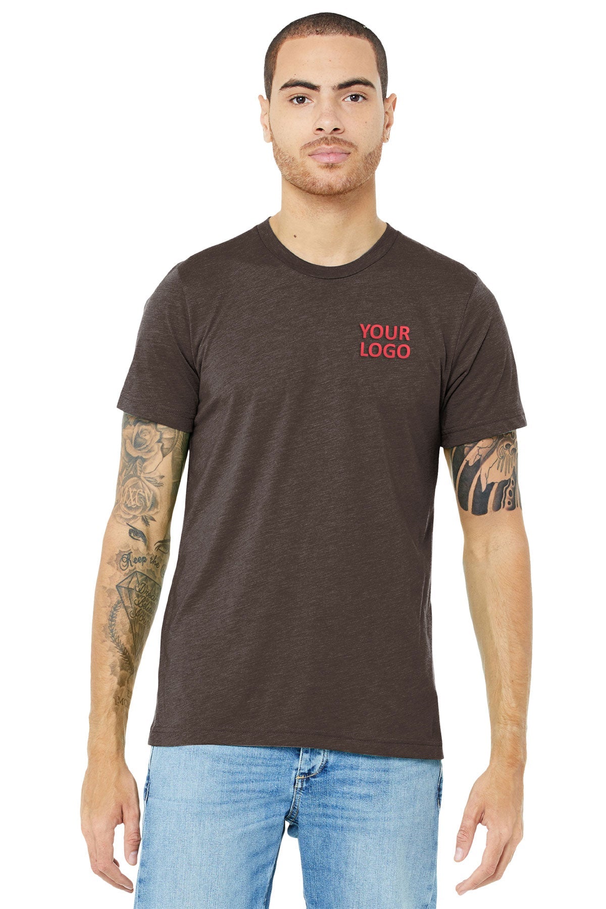 bella + canvas unisex triblend short sleeve t-shirt 3413c brown triblend