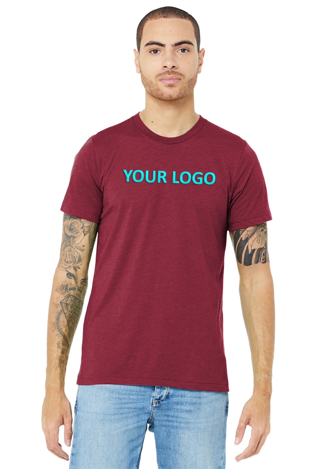 bella + canvas unisex triblend short sleeve t-shirt 3413c cardinal trblnd