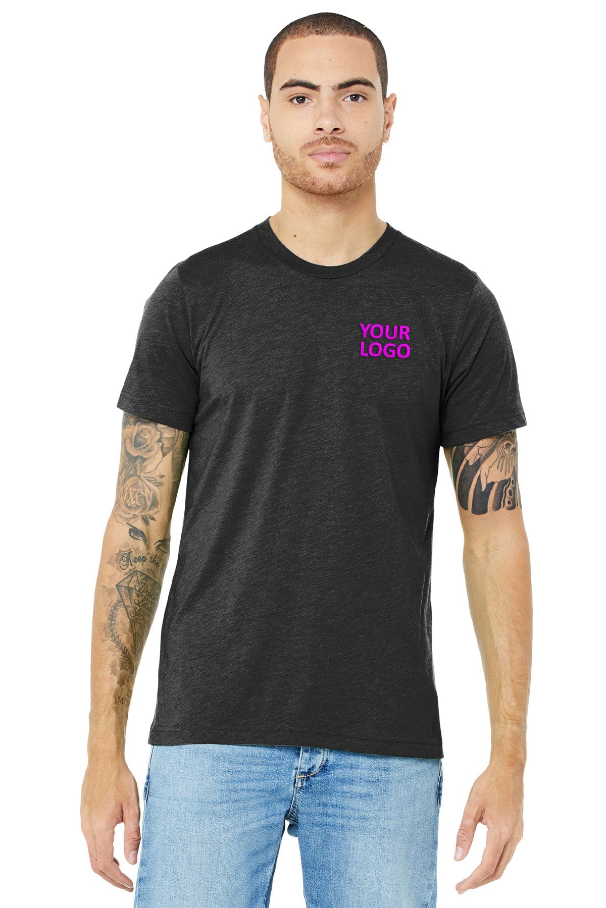 bella + canvas unisex triblend short sleeve t-shirt 3413c char-black trib