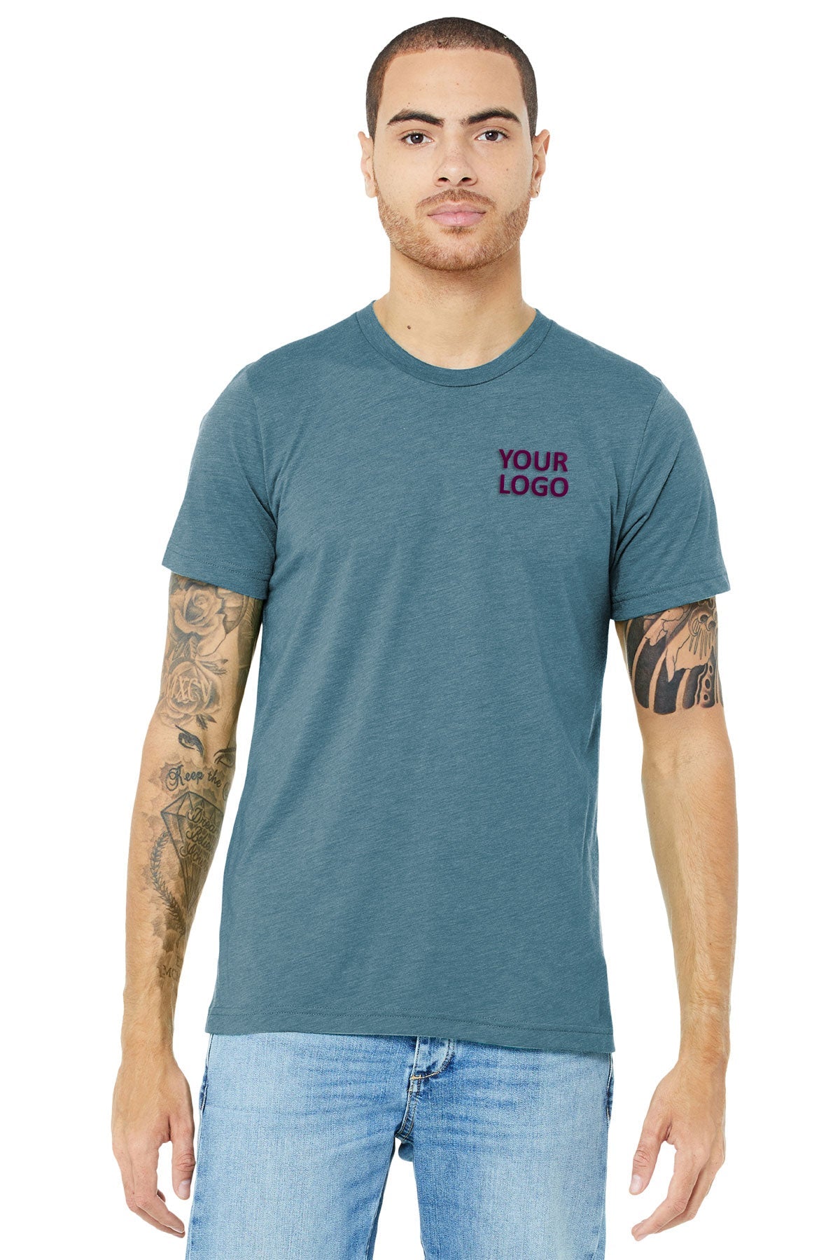 bella + canvas unisex triblend short sleeve t-shirt 3413c denim triblend